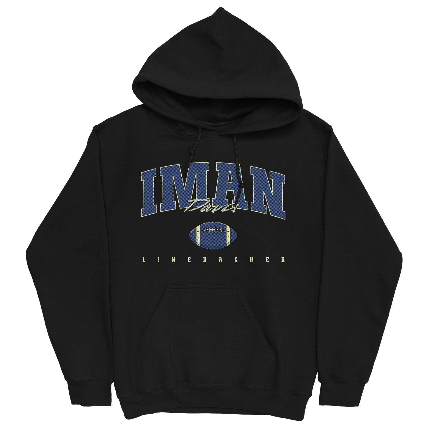 IMAN DAVIS FOOTBALL BLACK HOODIE