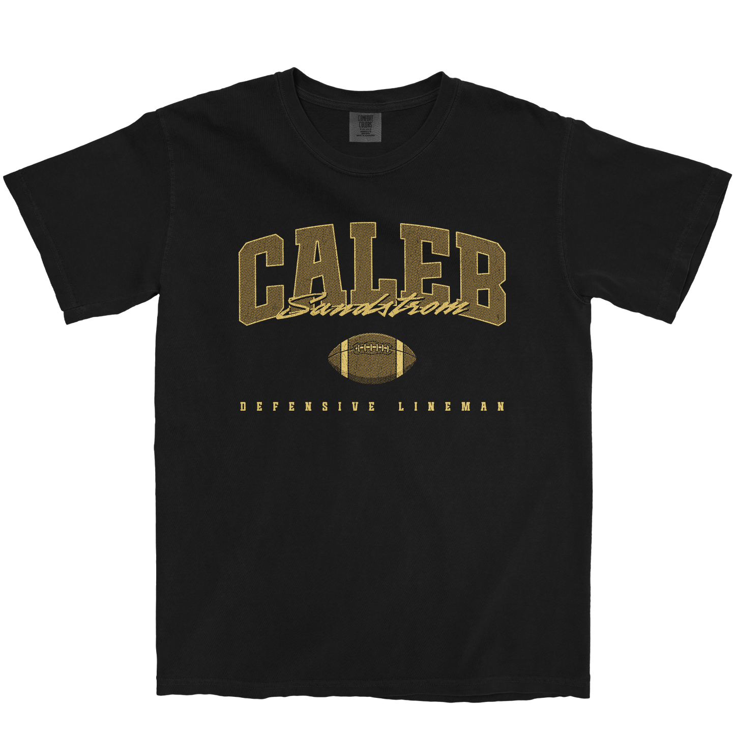 CALEB SANDSTROM FOOTBALL BLACK TEE