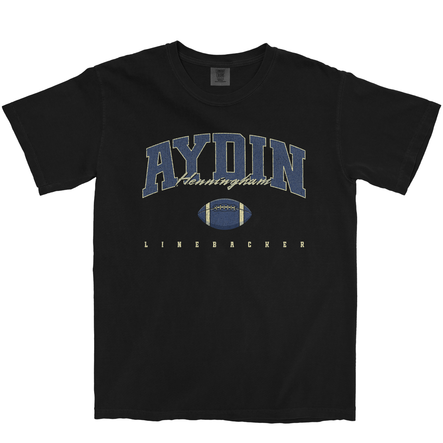 AYDIN HENNINGHAM FOOTBALL BLACK TEE