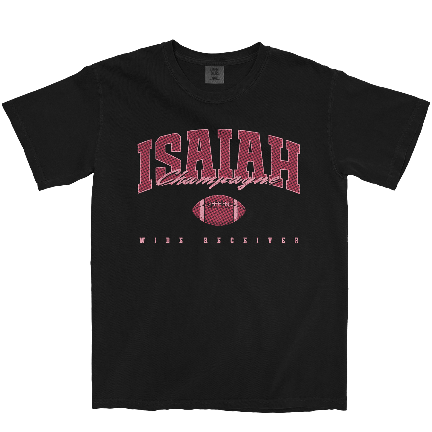 ISAIAH CHAMPAGNE FOOTBALL BLACK TEE