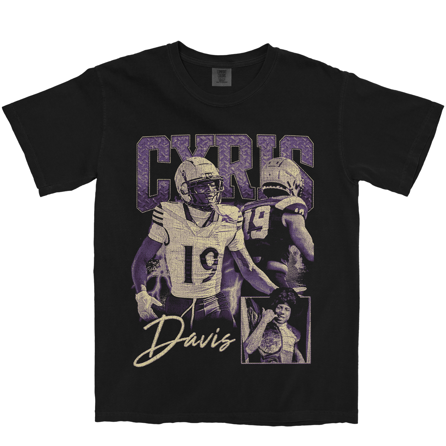 CYRIS DAVIS GRAPHIC BLACK TEE