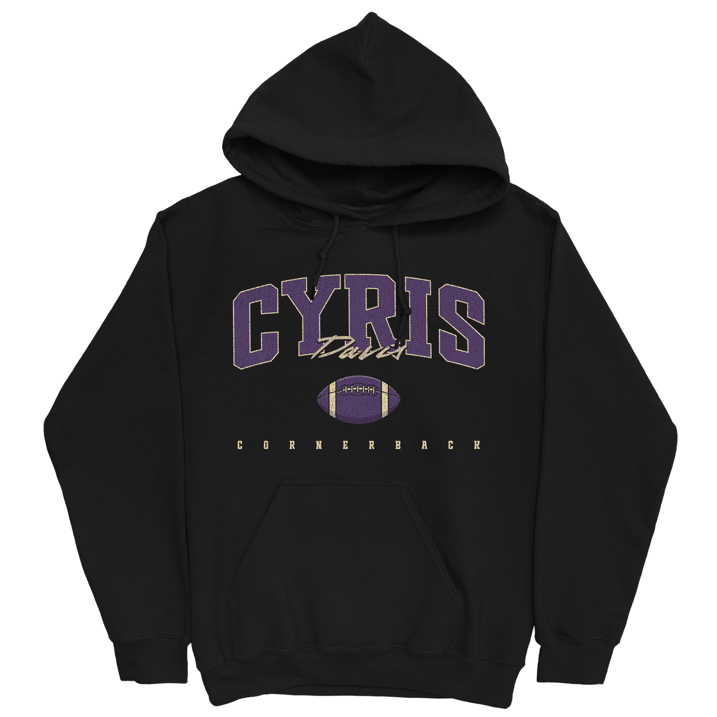 CYRIS DAVIS FOOTBALL BLACK HOODIE