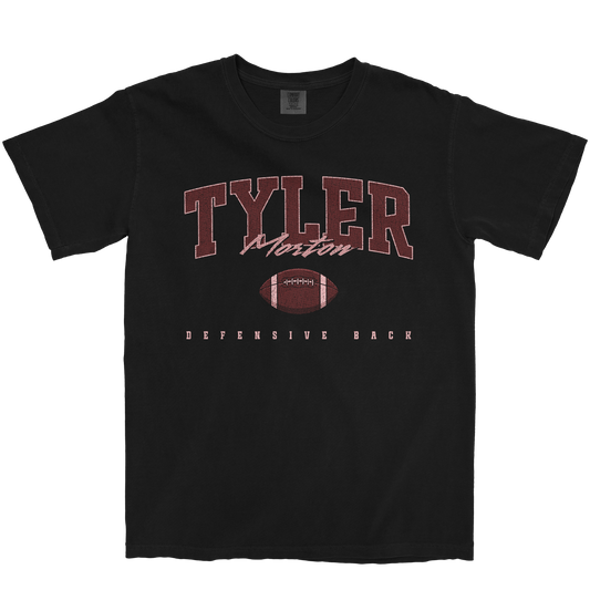 TYLER MORTON FOOTBALL BLACK TEE