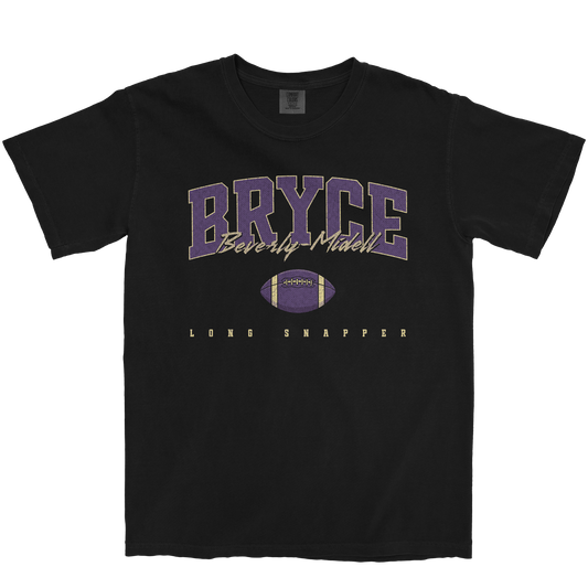 BRYCE BEVERLY-MIDELL FOOTBALL BLACK TEE