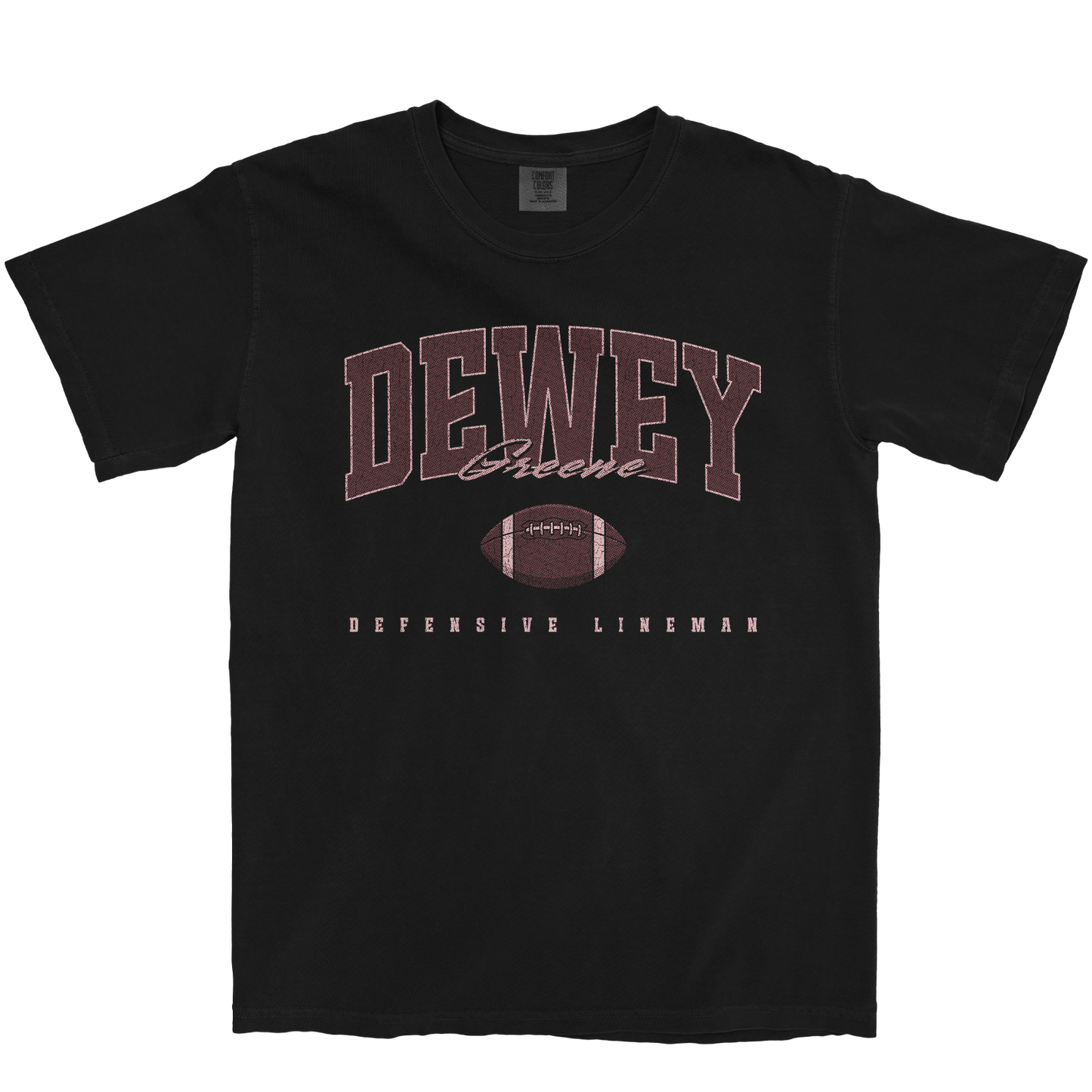 DEWEY GREENE FOOTBALL BLACK TEE