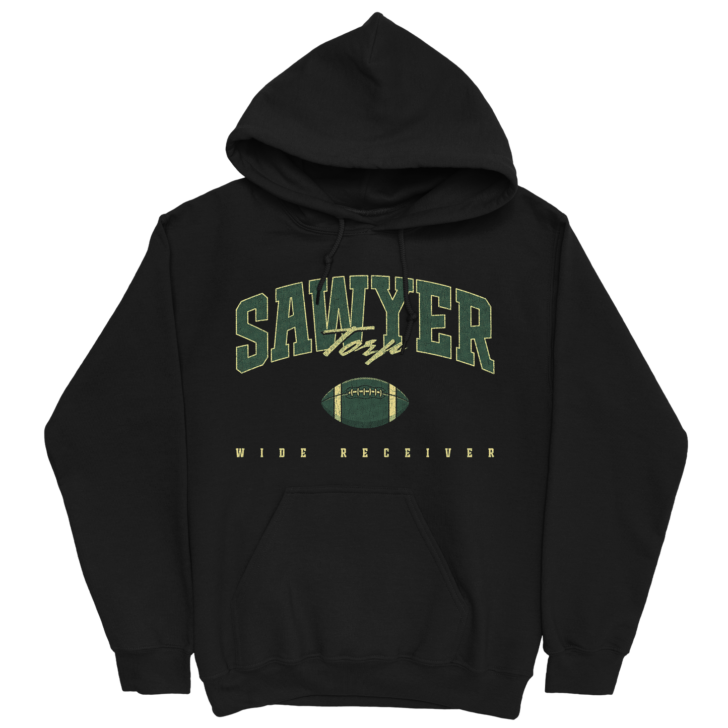 SAWYER TORP FOOTBALL BLACK HOODIE