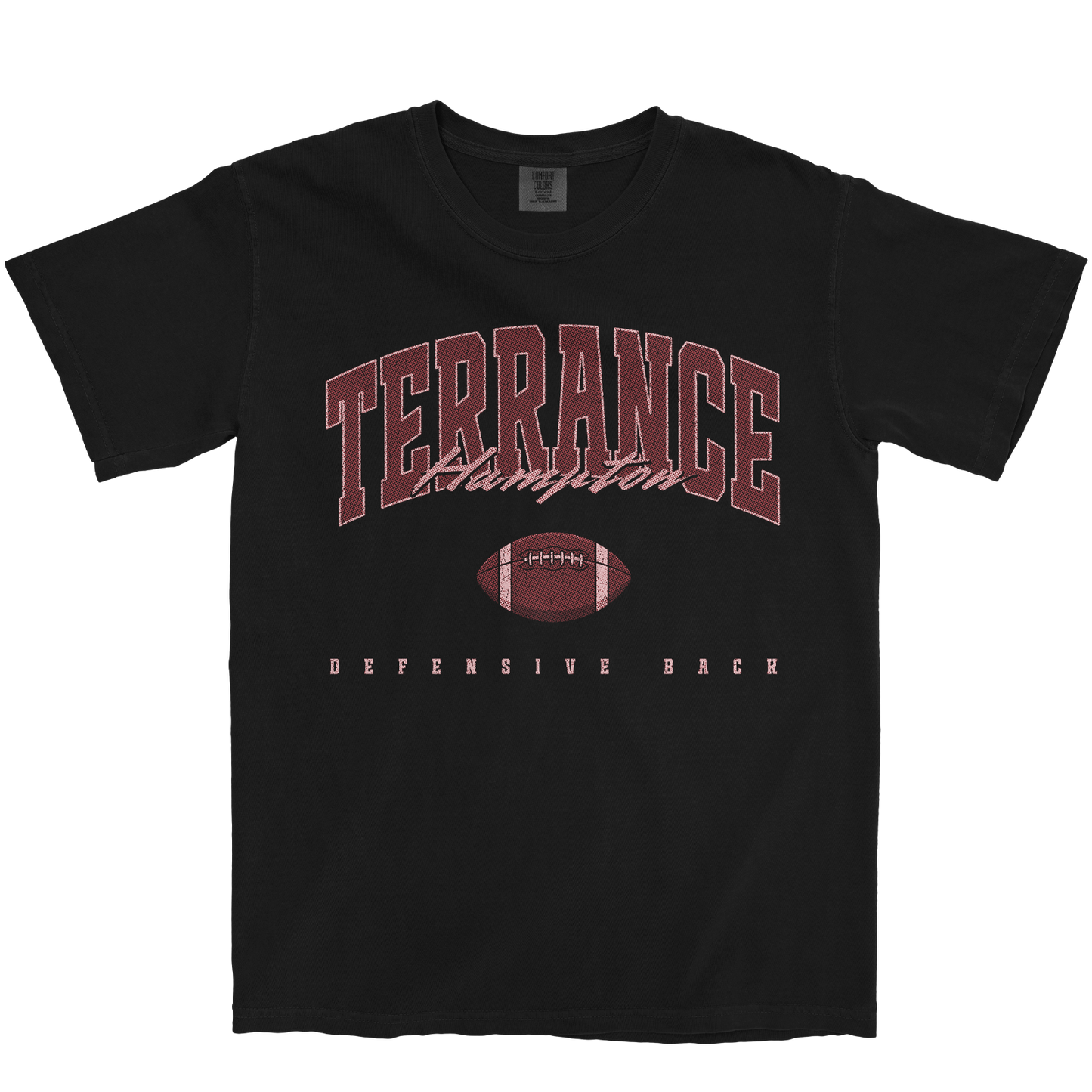 TERRANCE HAMPTON FOOTBALL BLACK TEE