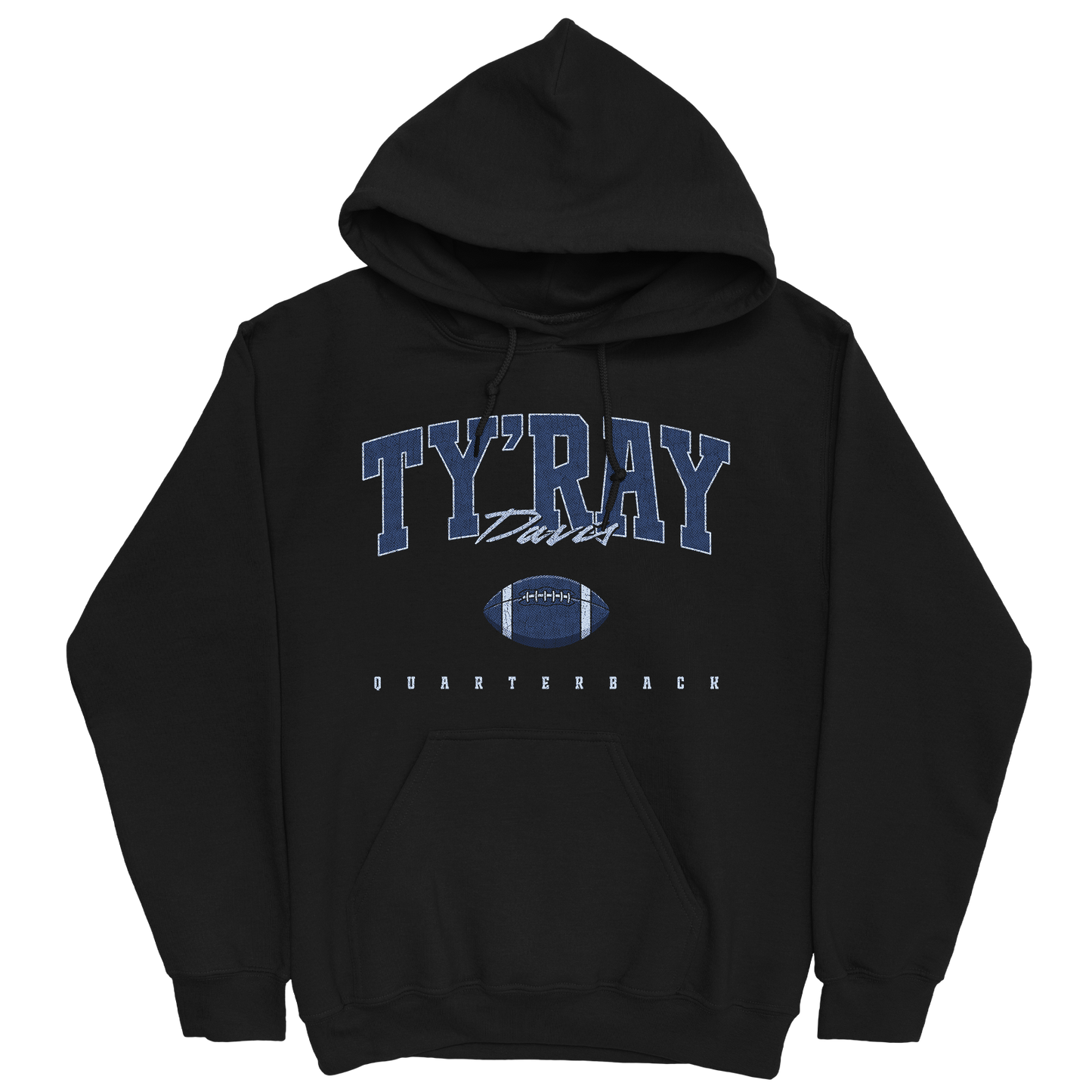 TY'RAY DAVIS FOOTBALL BLACK HOODIE