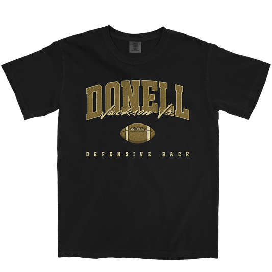 DONELL JACKSON JR. FOOTBALL BLACK TEE