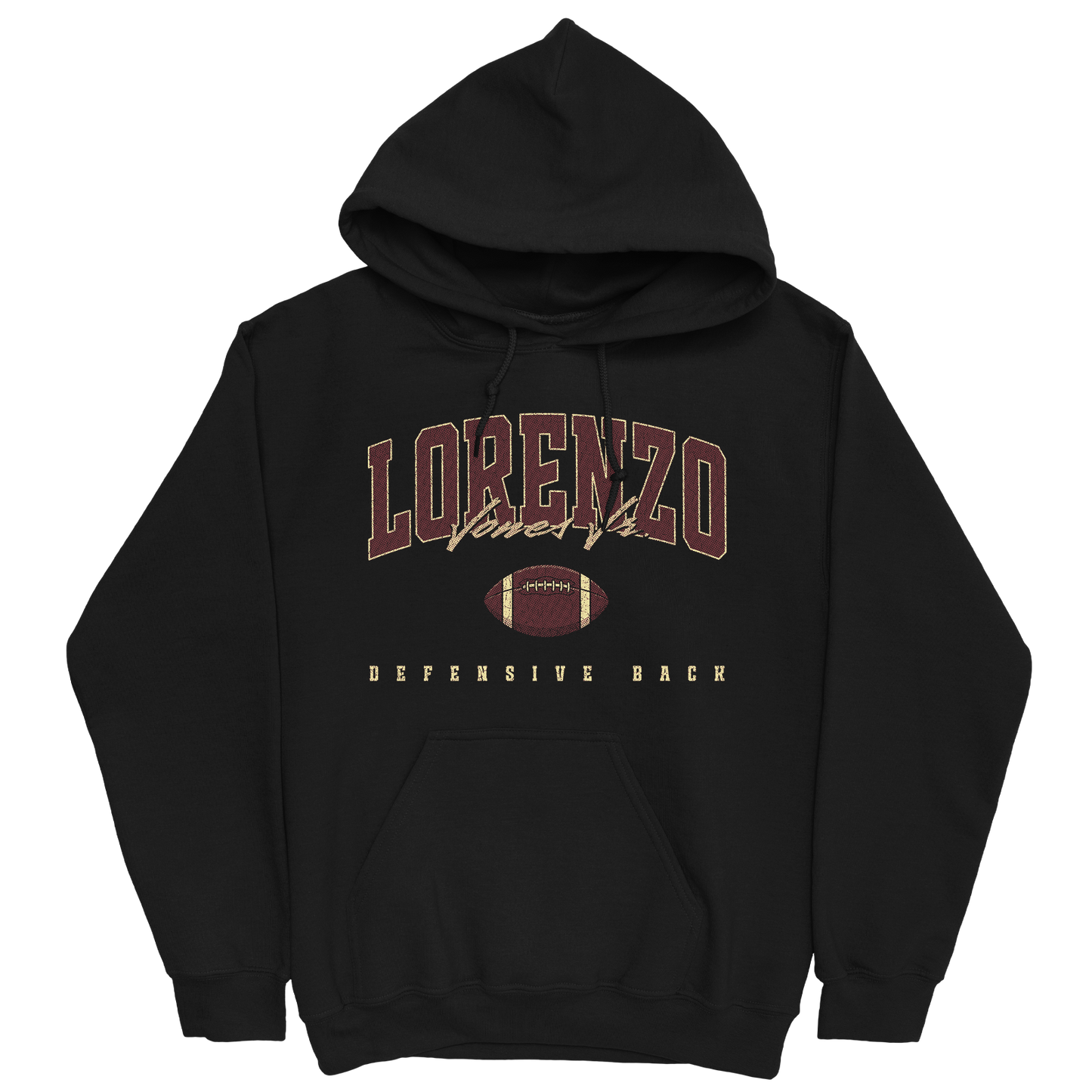 LORENZO JONES JR. FOOTBALL BLACK HOODIE