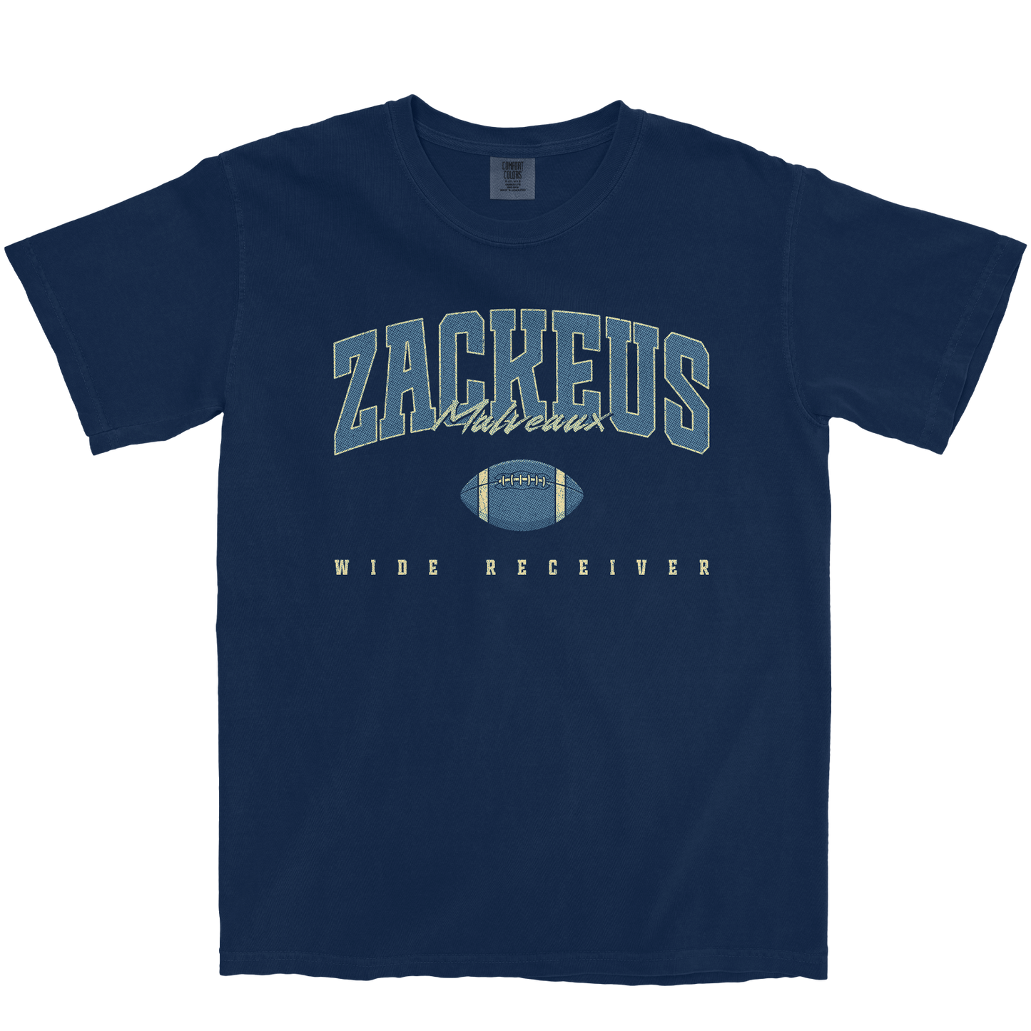 ZACKEUS MALVEAUX FOOTBALL NAVY TEE
