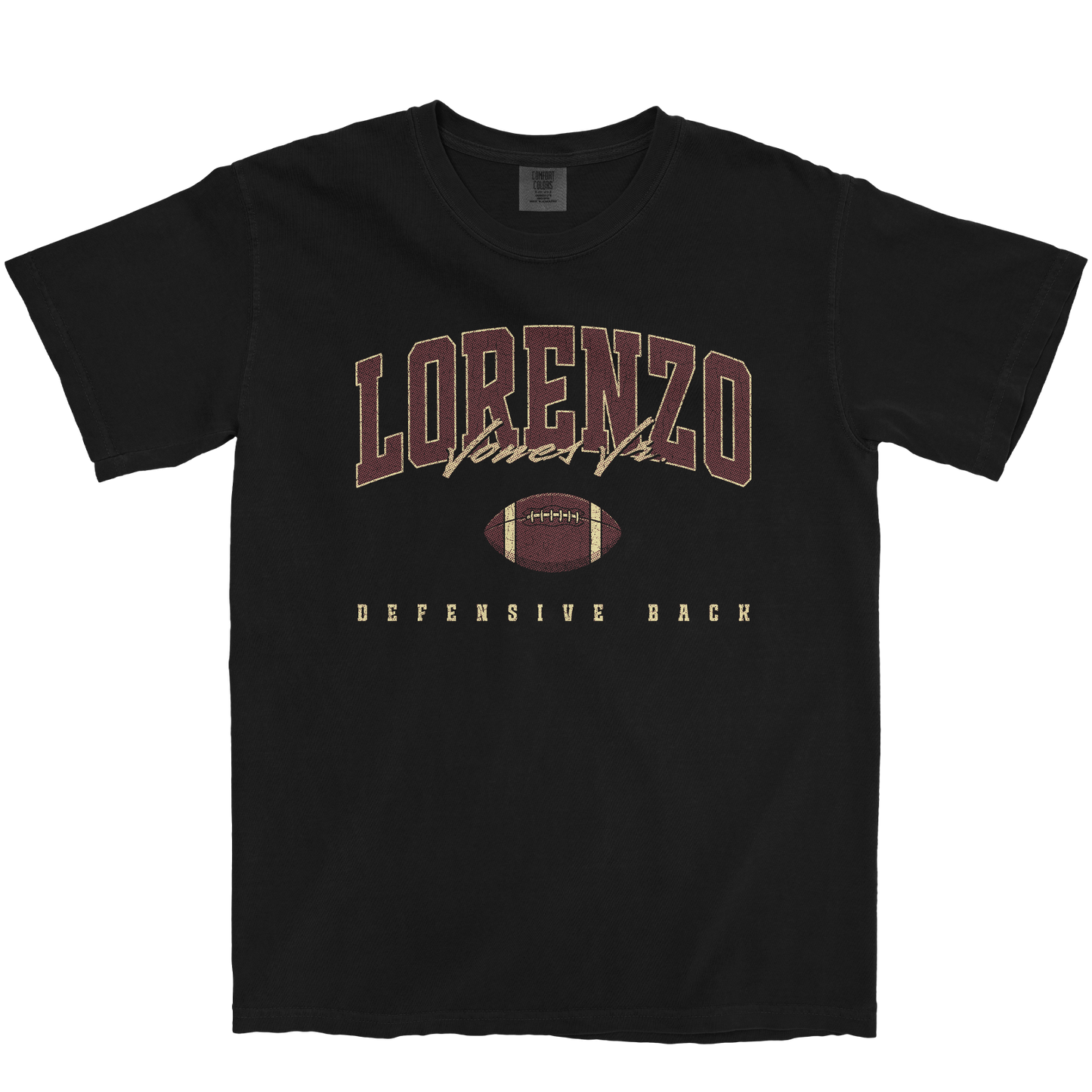 LORENZO JONES JR. FOOTBALL BLACK TEE
