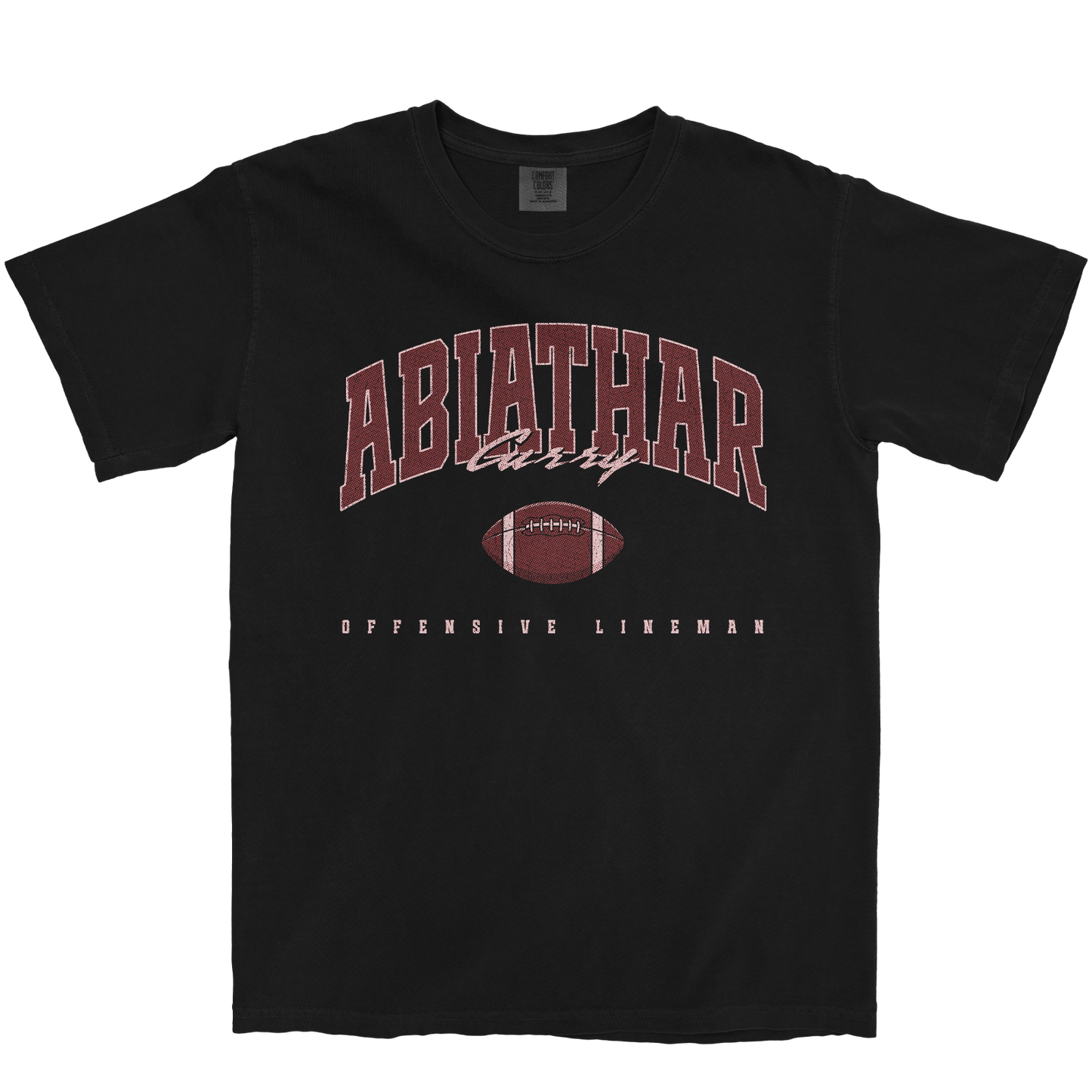 ABIATHAR CURRY FOOTBALL BLACK TEE