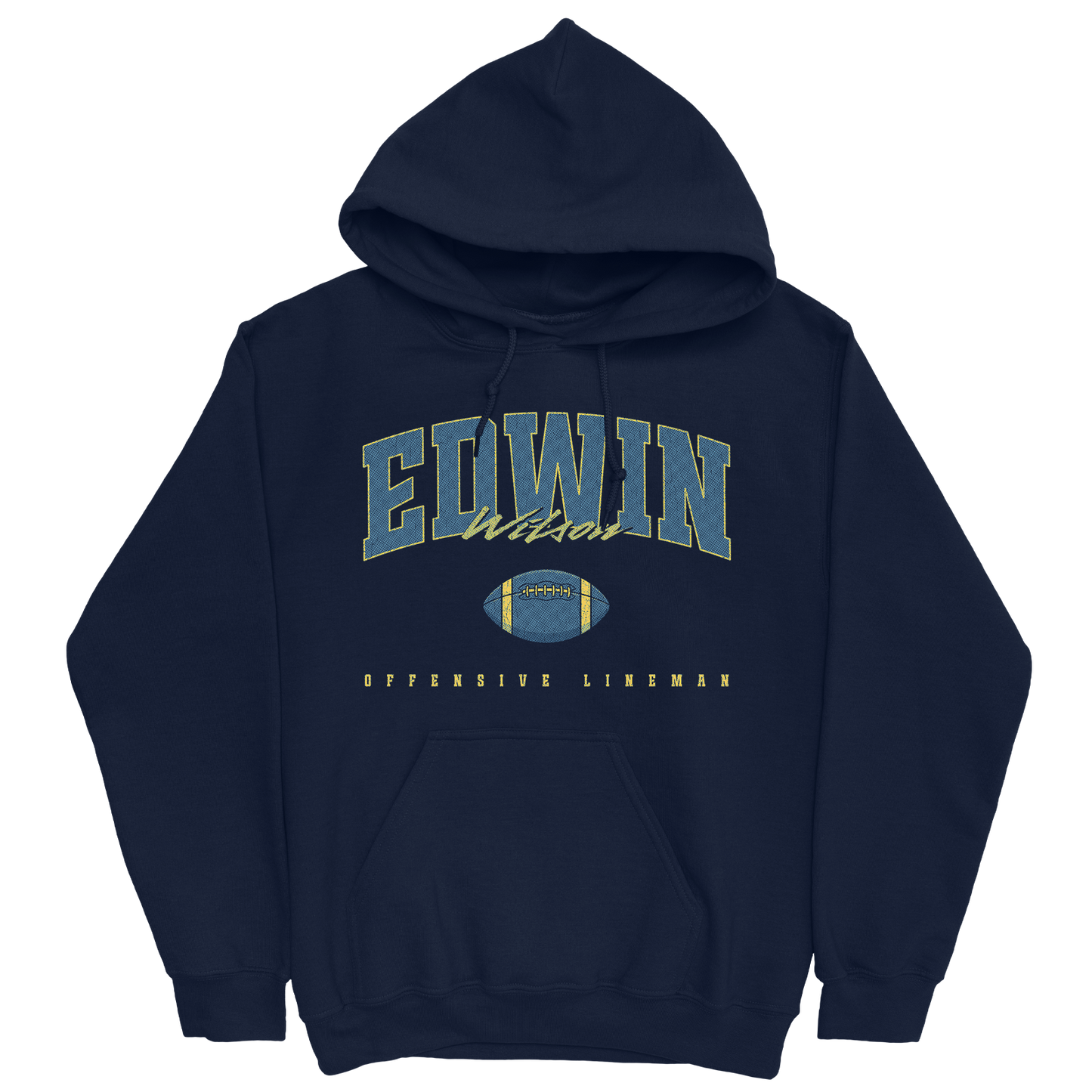 EDWIN WILSON FOOTBALL NAVY HOODIE