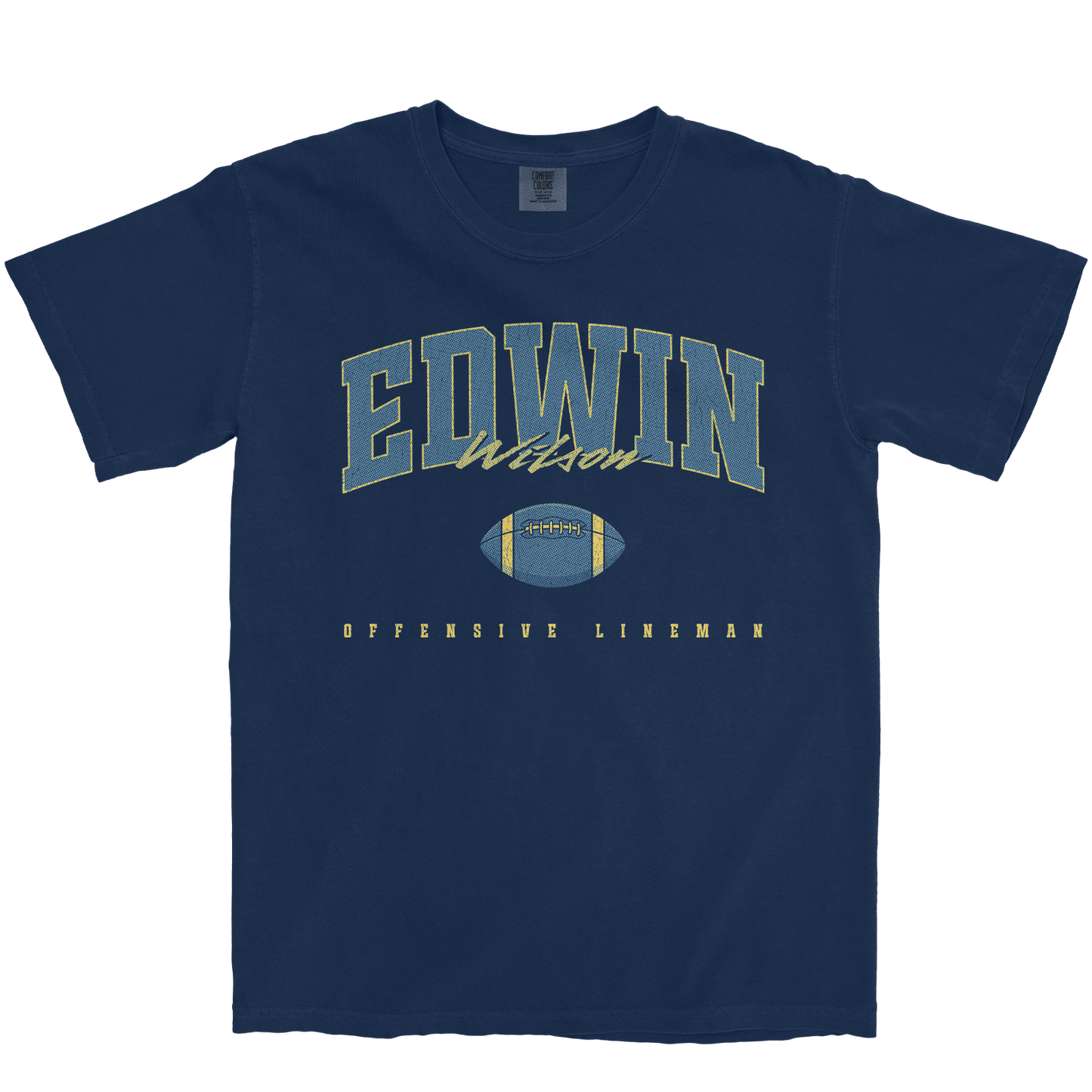 EDWIN WILSON FOOTBALL TRUE NAVY TEE