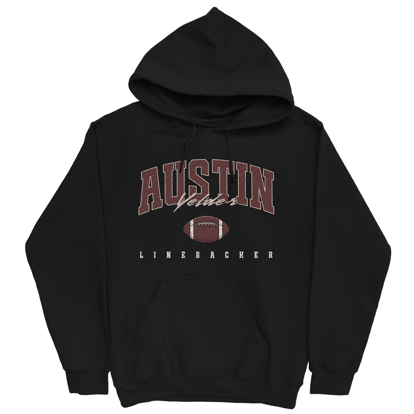 AUSTIN YELDER FOOTBALL BLACK HOODIE