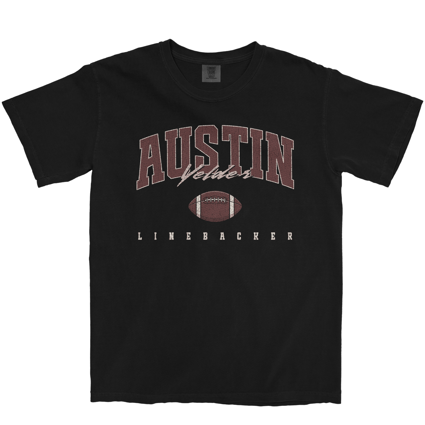 AUSTIN YELDER FOOTBALL BLACK TEE