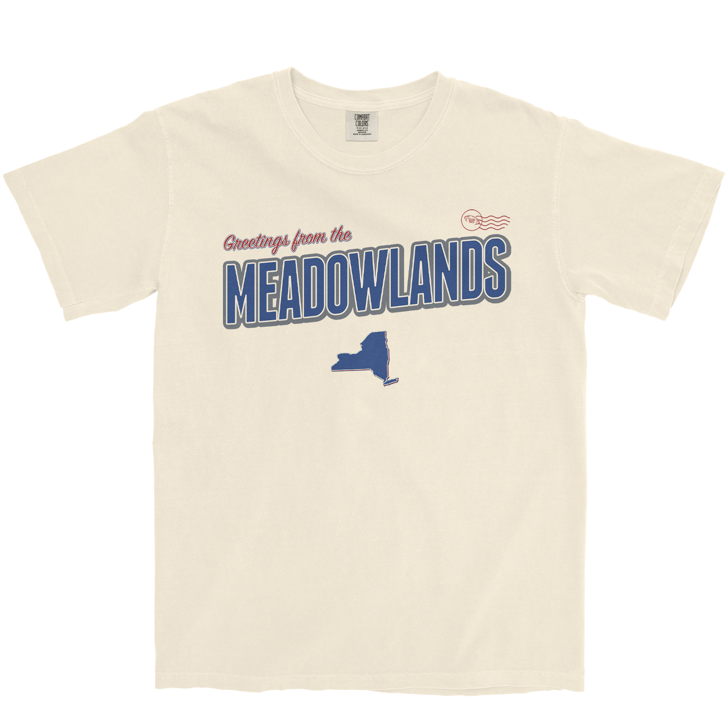 NEW YORK BLUE FOOTBALL GREETING CARD IVORY T-SHIRT