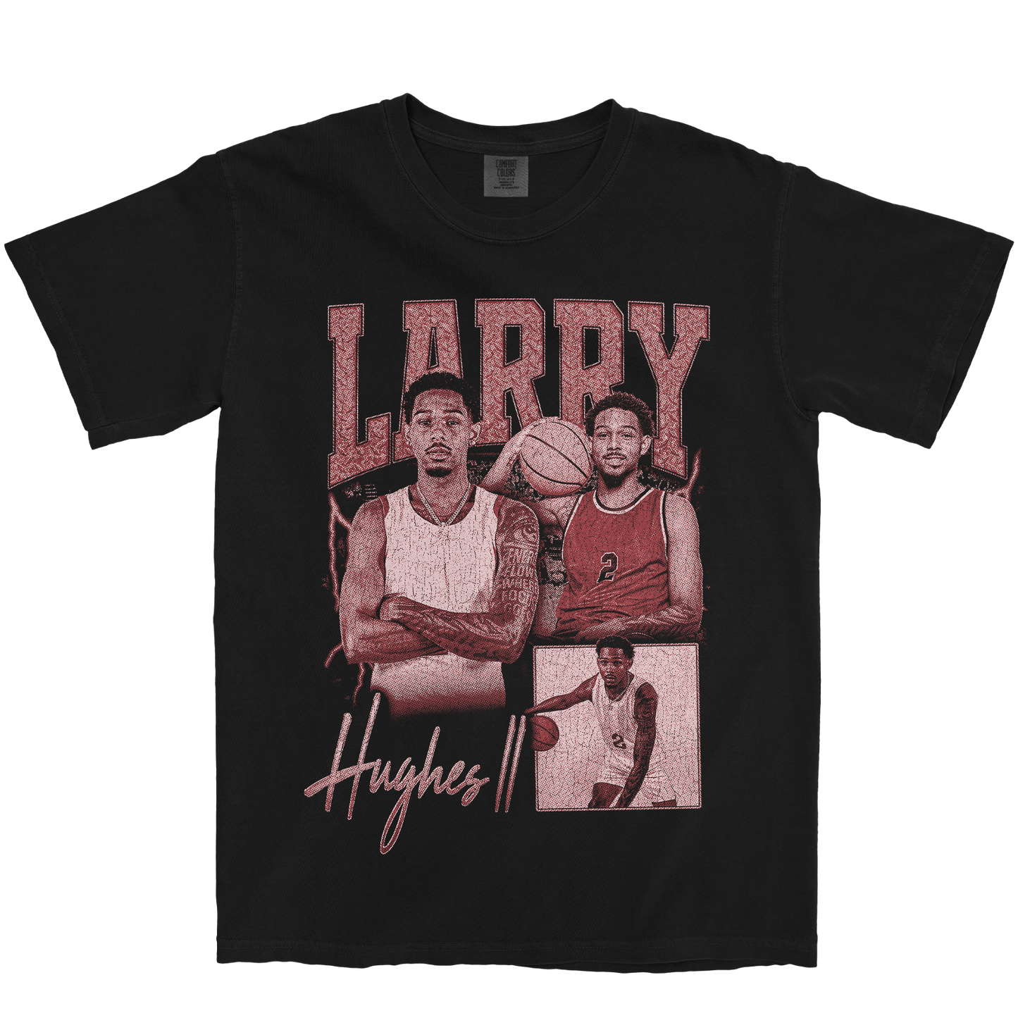 LARRY HUGHES II GRAPHIC BLACK TEE