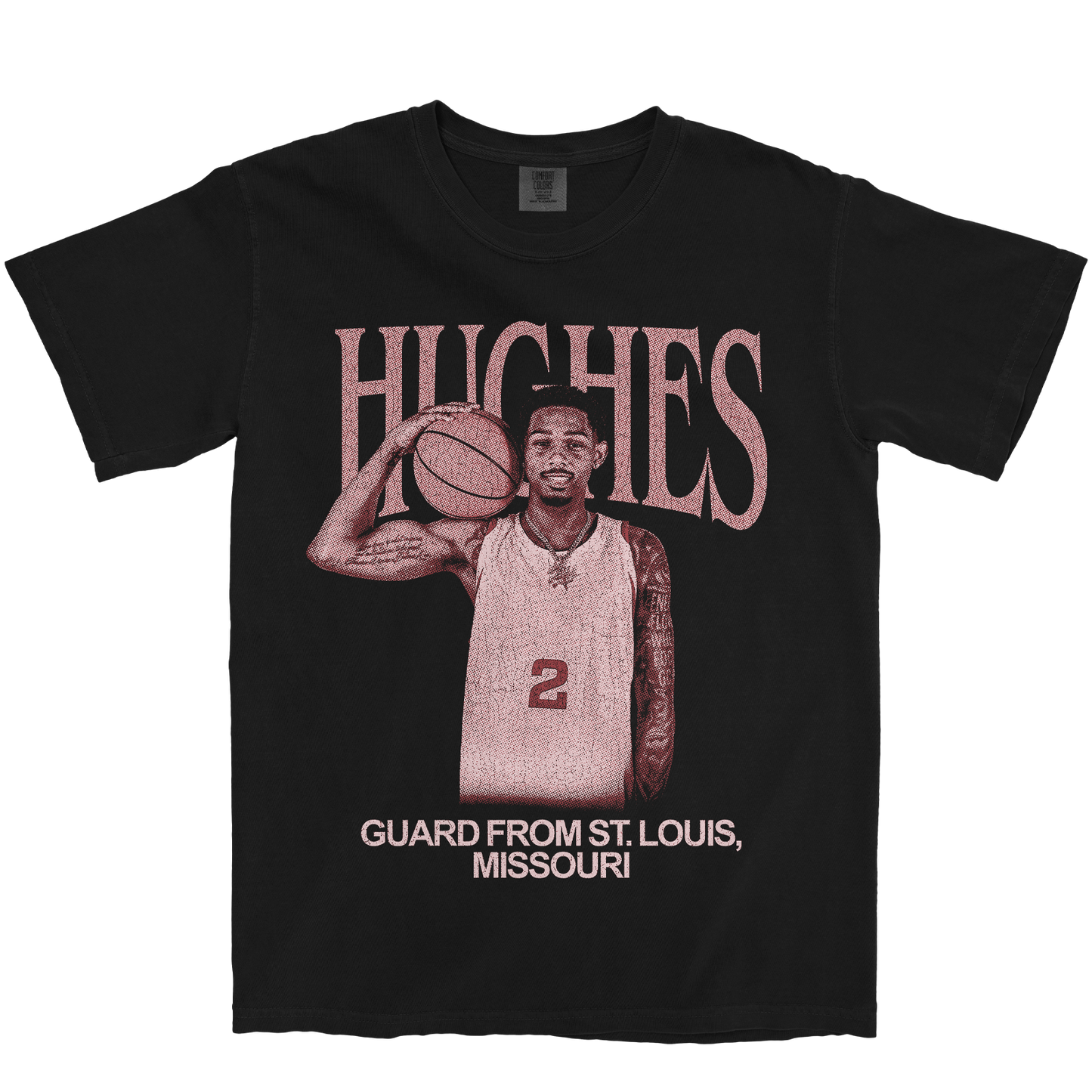 LARRY HUGHES II VINTAGE BLACK TEE