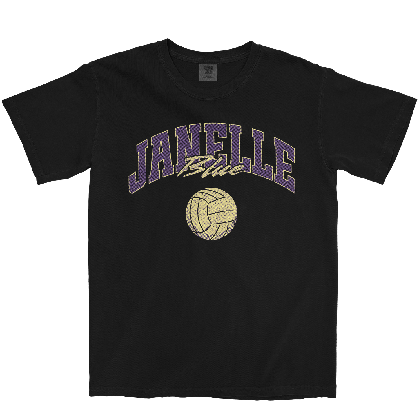 JANELLE BLUE VOLLEYBALL BLACK TEE