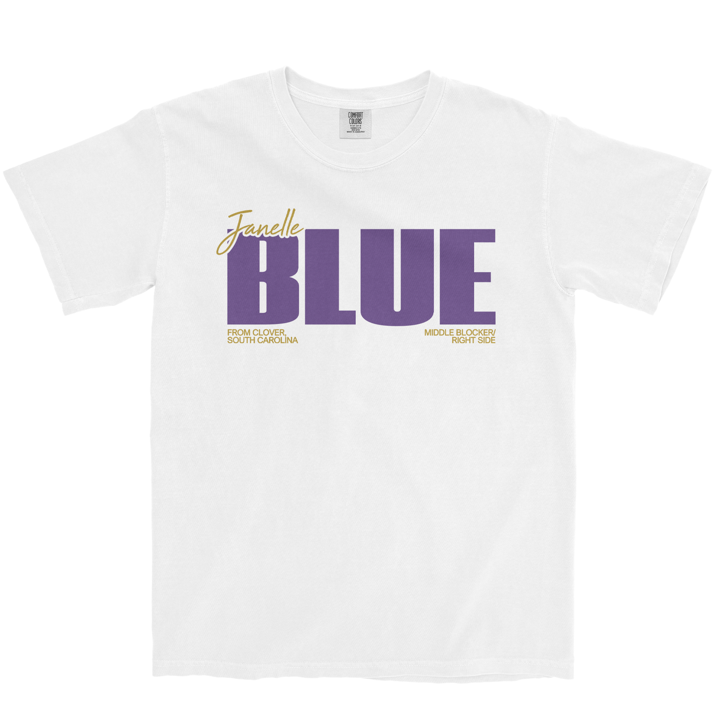 JANELLE BLUE CLASSIC WHITE TEE