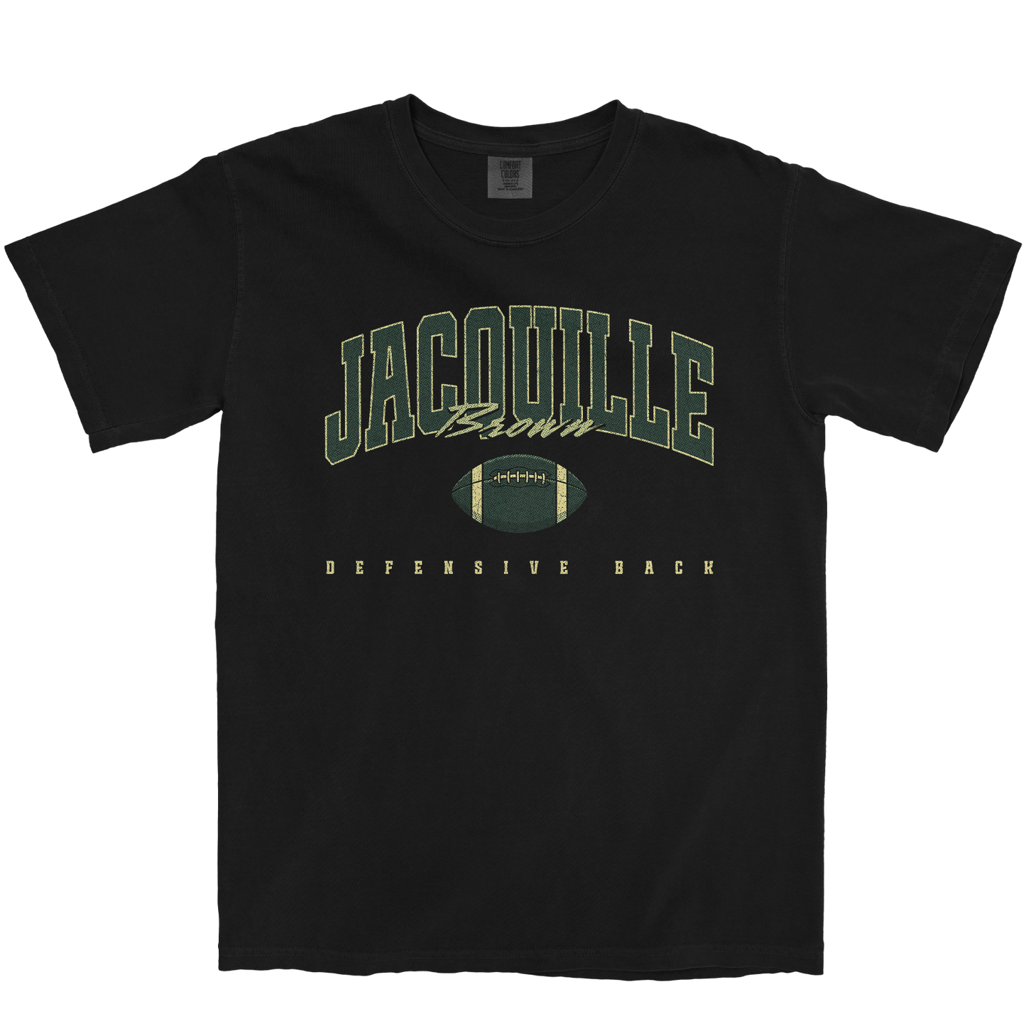 JACQUILLE BROWN FOOTBALL BLACK TEE