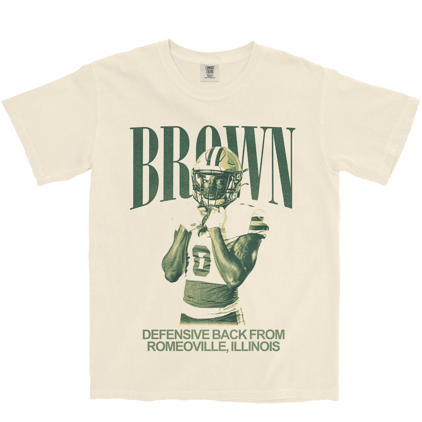 JACQUILLE BROWN VINTAGE IVORY TEE