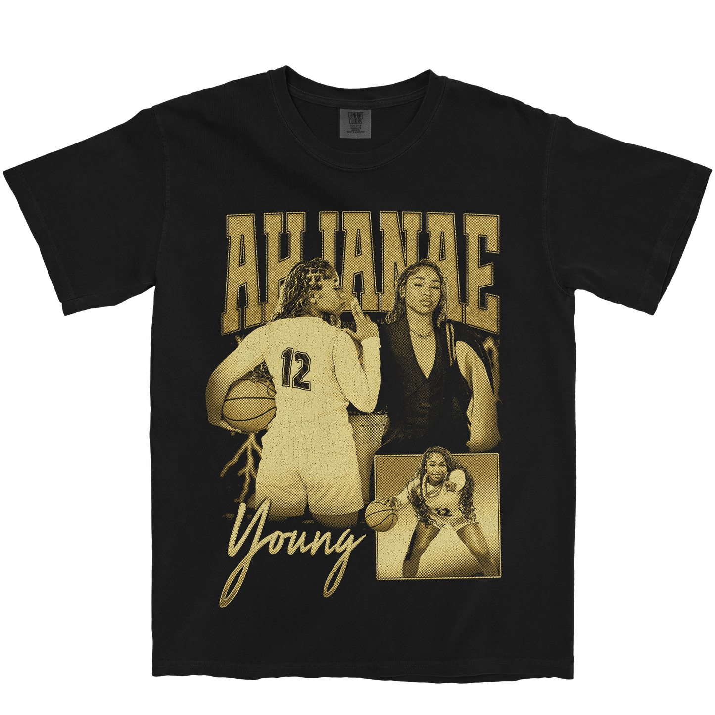 AHJANAE YOUNG GRAPHIC BLACK TEE