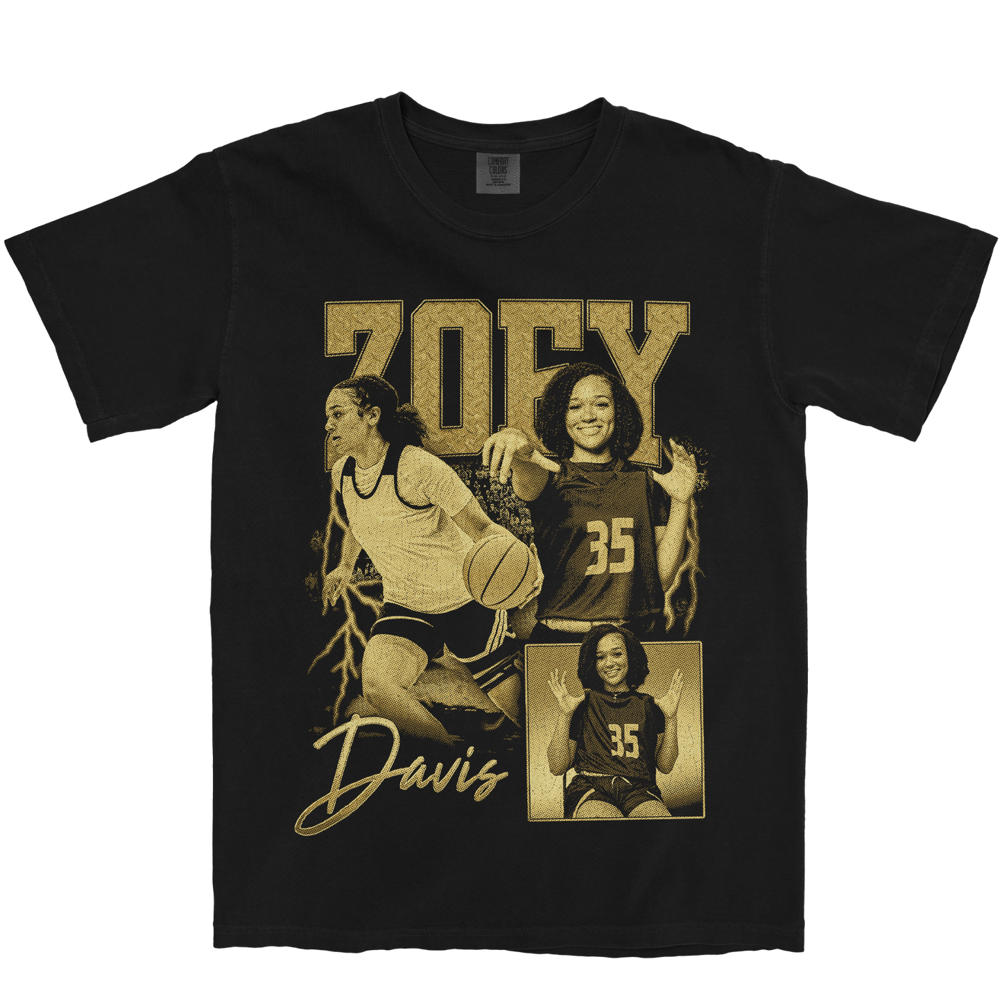 ZOEY DAVIS GRAPHIC BLACK TEE