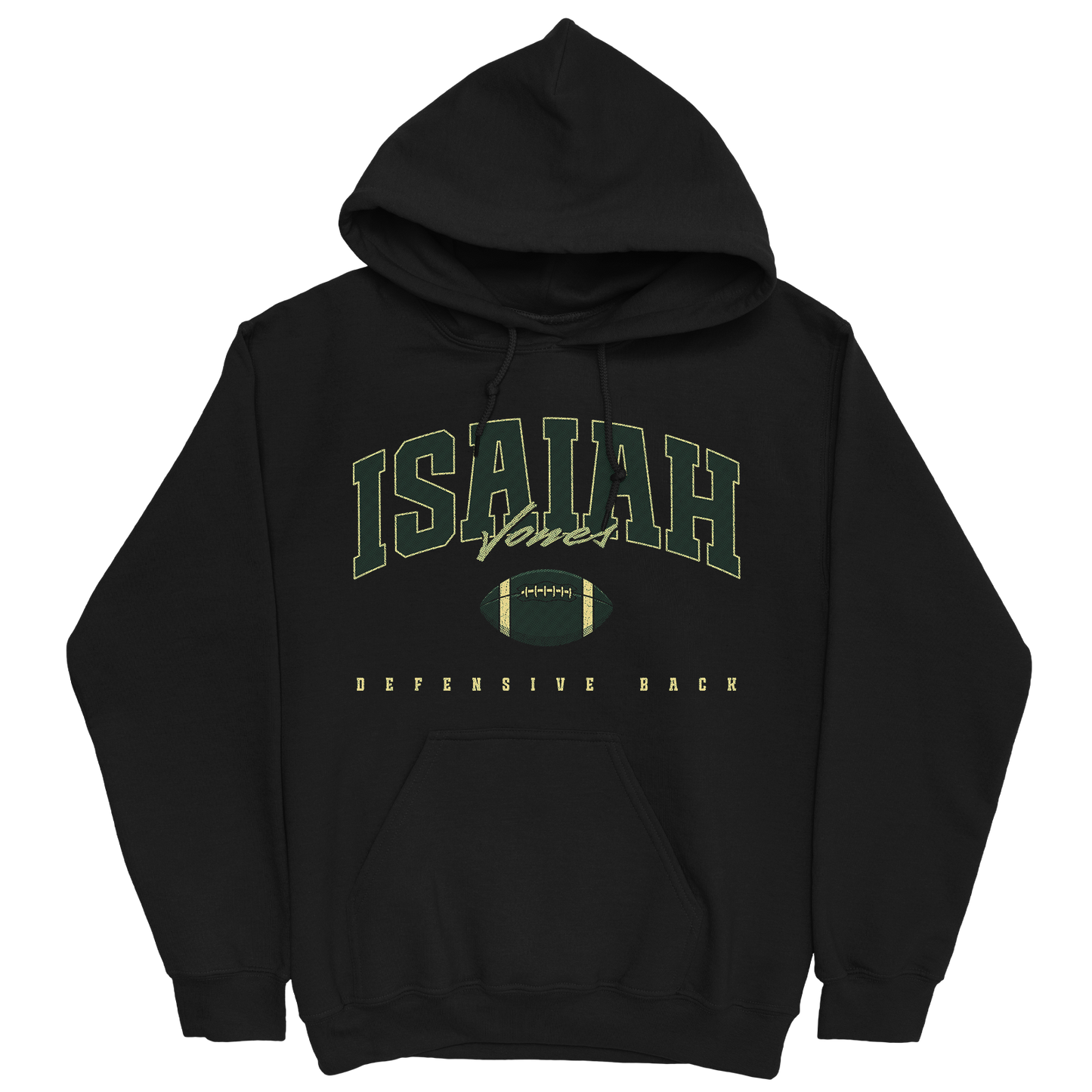 ISAIAH JONES FOOTBALL BLACK HOODIE
