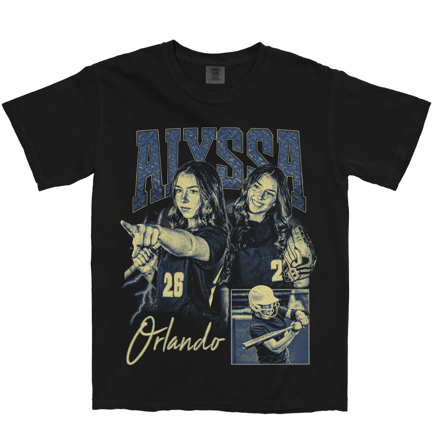 ALYSSA ORLANDO GRAPHIC BLACK TEE