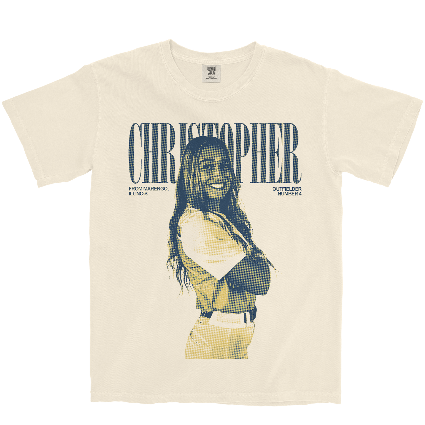 MADDY CHRISTOPHER VINTAGE IVORY TEE