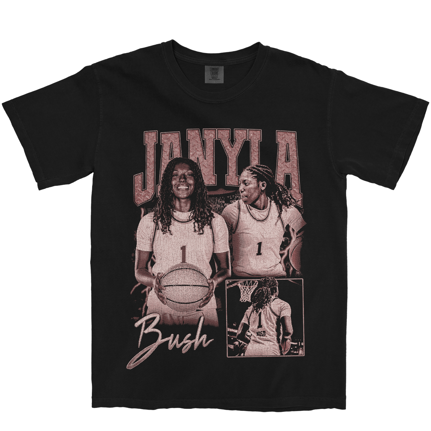 JANYLA BUSH GRAPHIC BLACK TEE