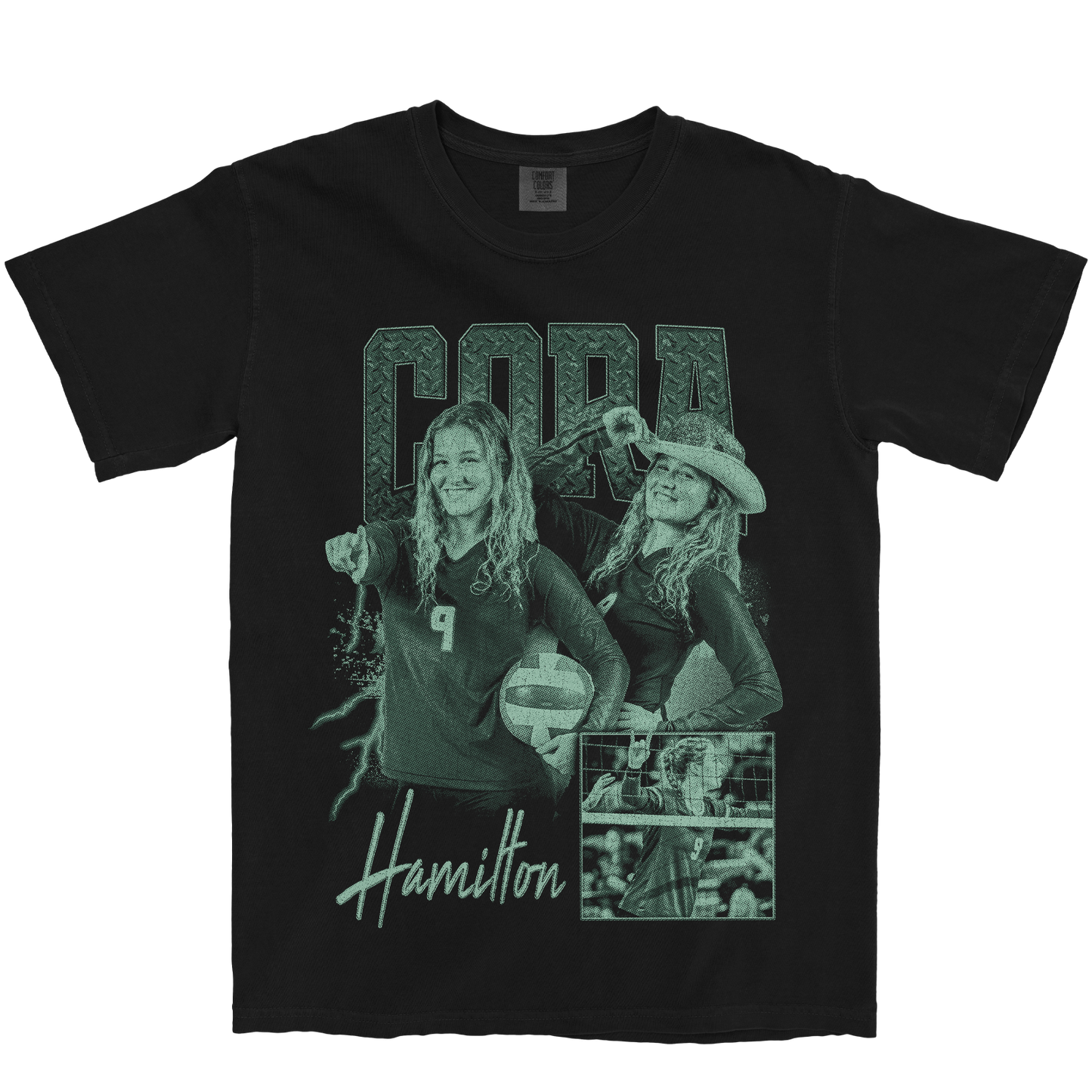 CORA HAMILTON GRAPHIC BLACK TEE