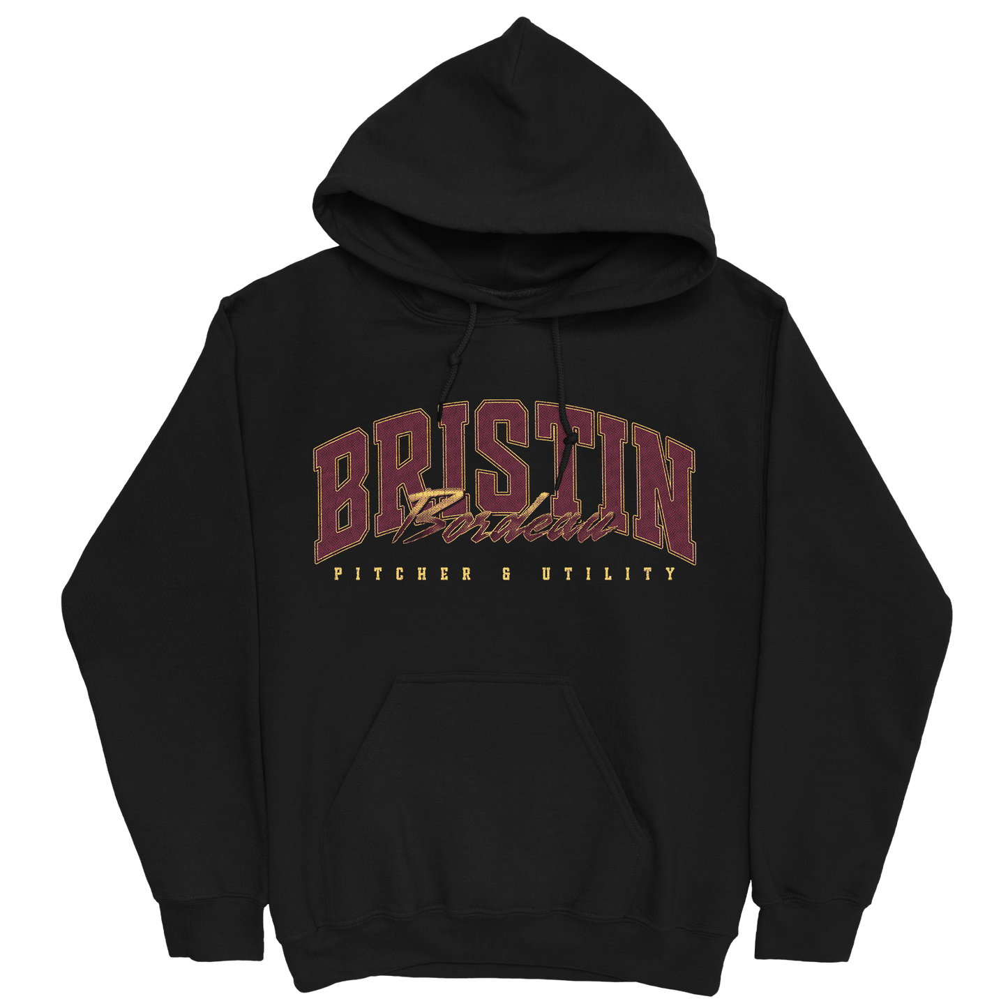 BRISTIN BORDEAU RETRO BLACK HOODIE
