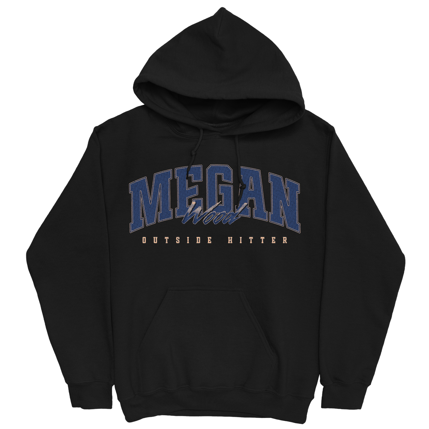 MEGAN WOOD RETRO BLACK HOODIE