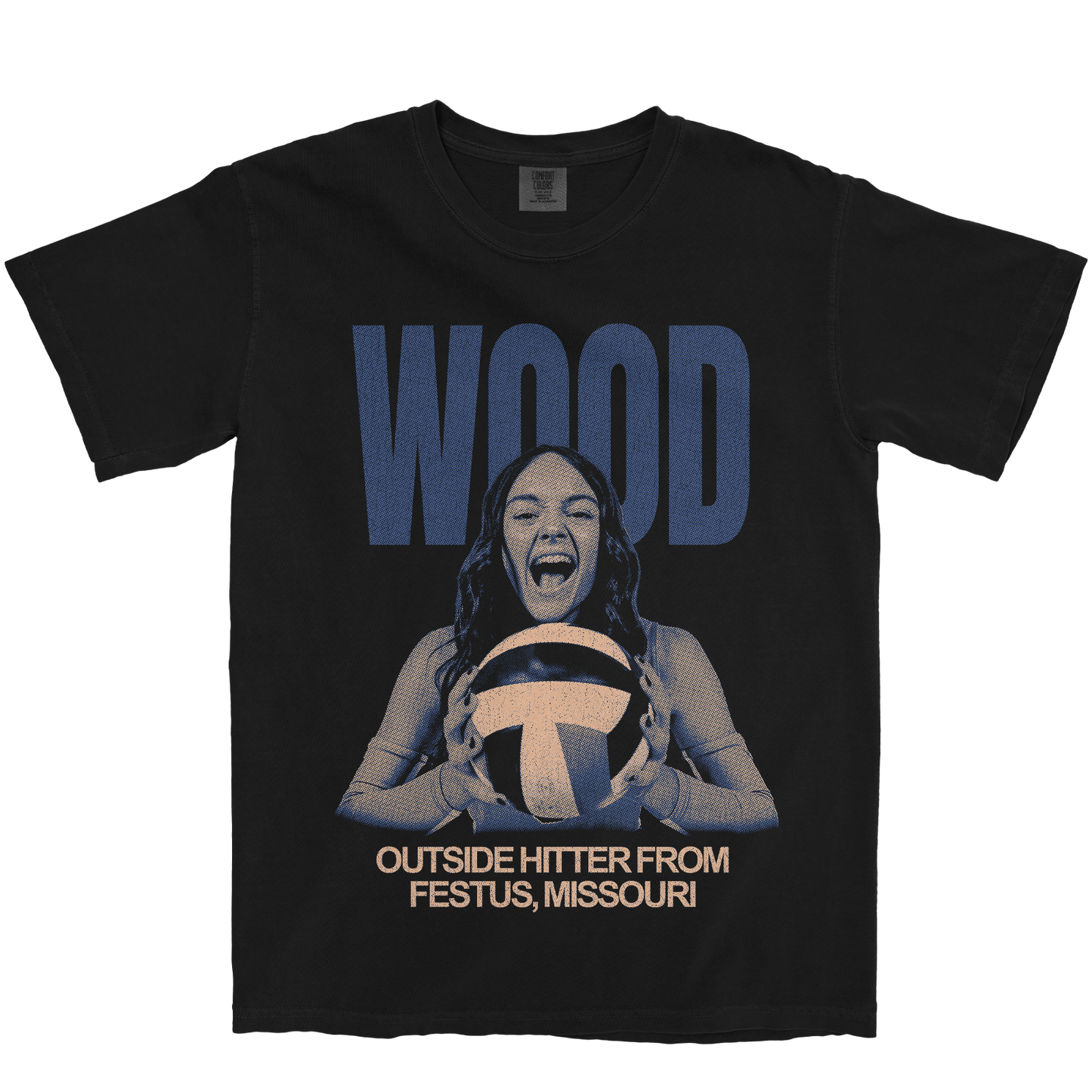 MEGAN WOOD VINTAGE BLACK TEE