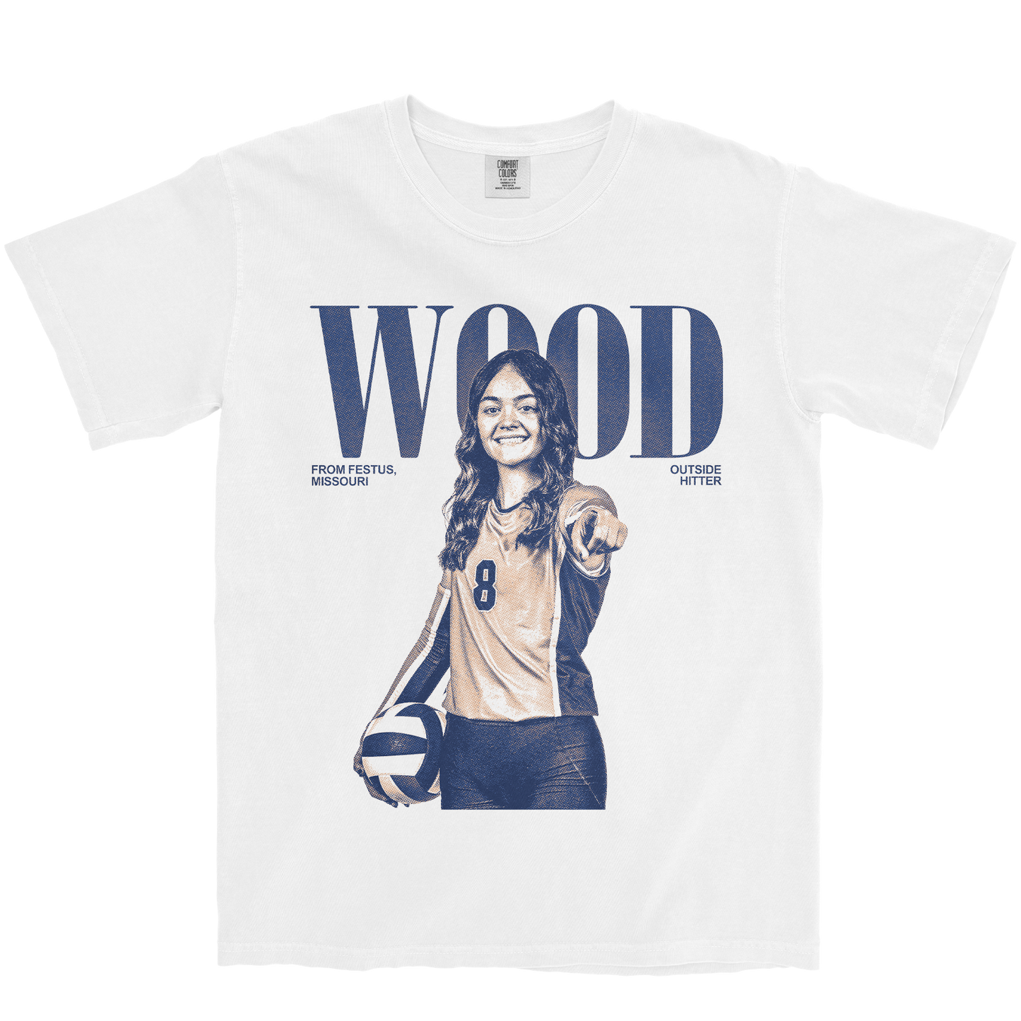 MEGAN WOOD VINTAGE WHITE TEE