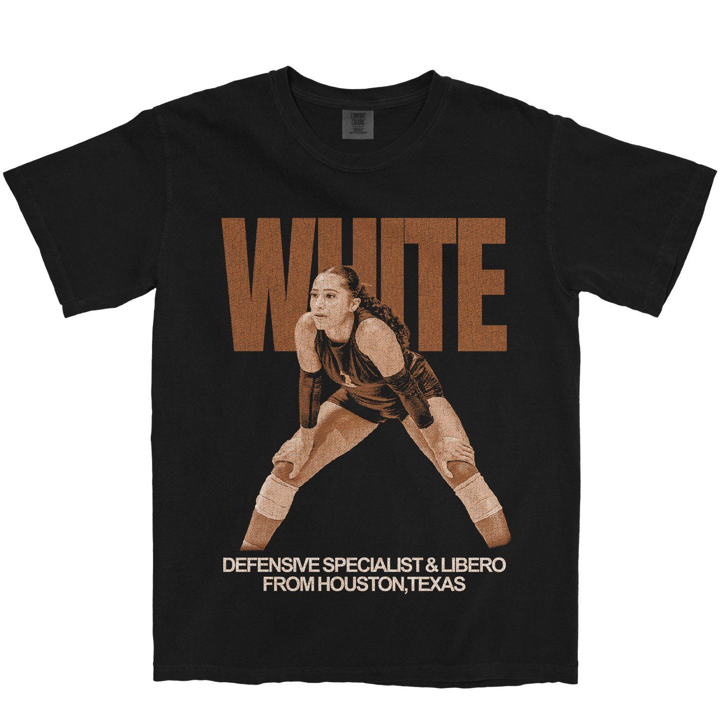 SHAELIN WHITE VINTAGE BLACK TEE