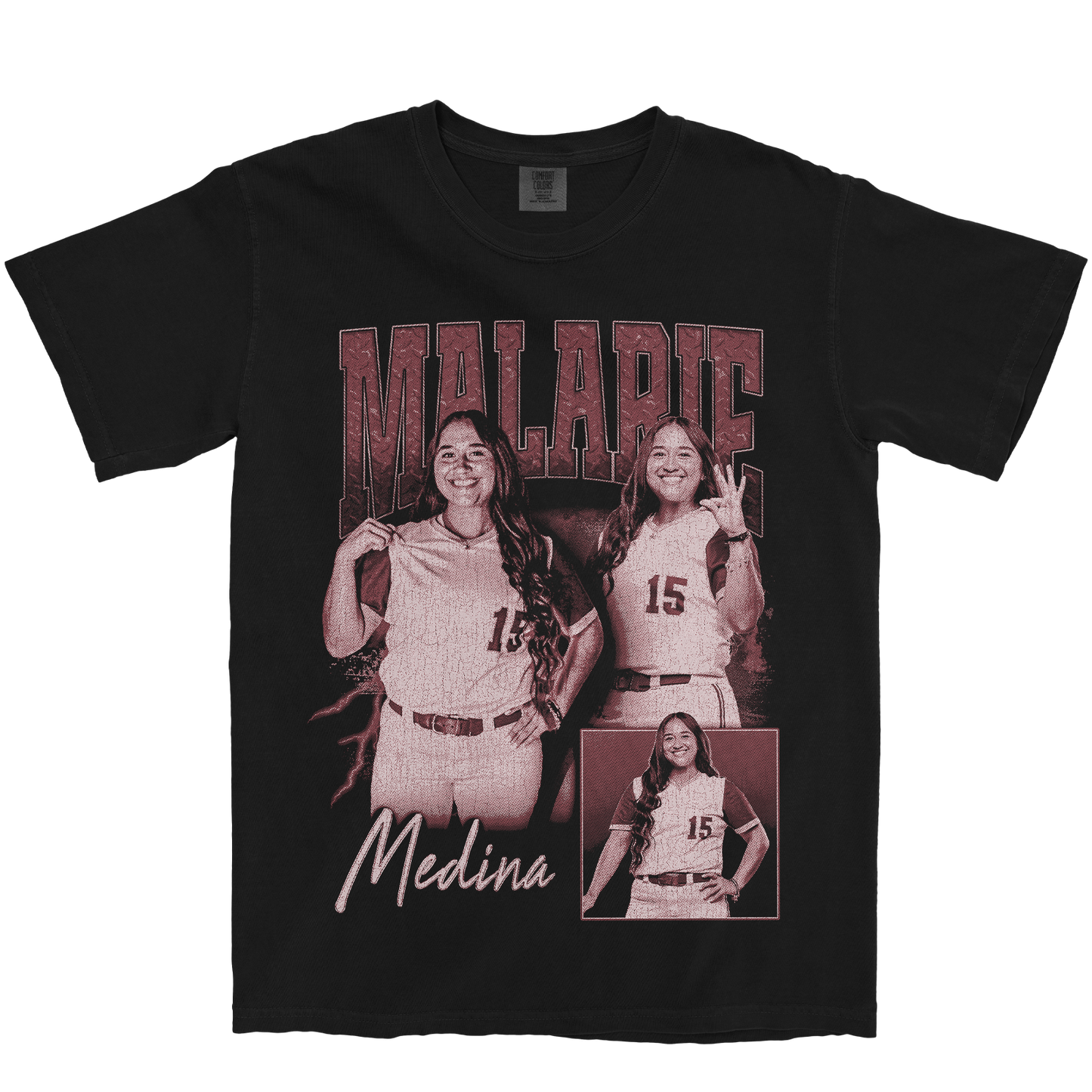 MALARIE MEDINA GRAPHIC BLACK TEE