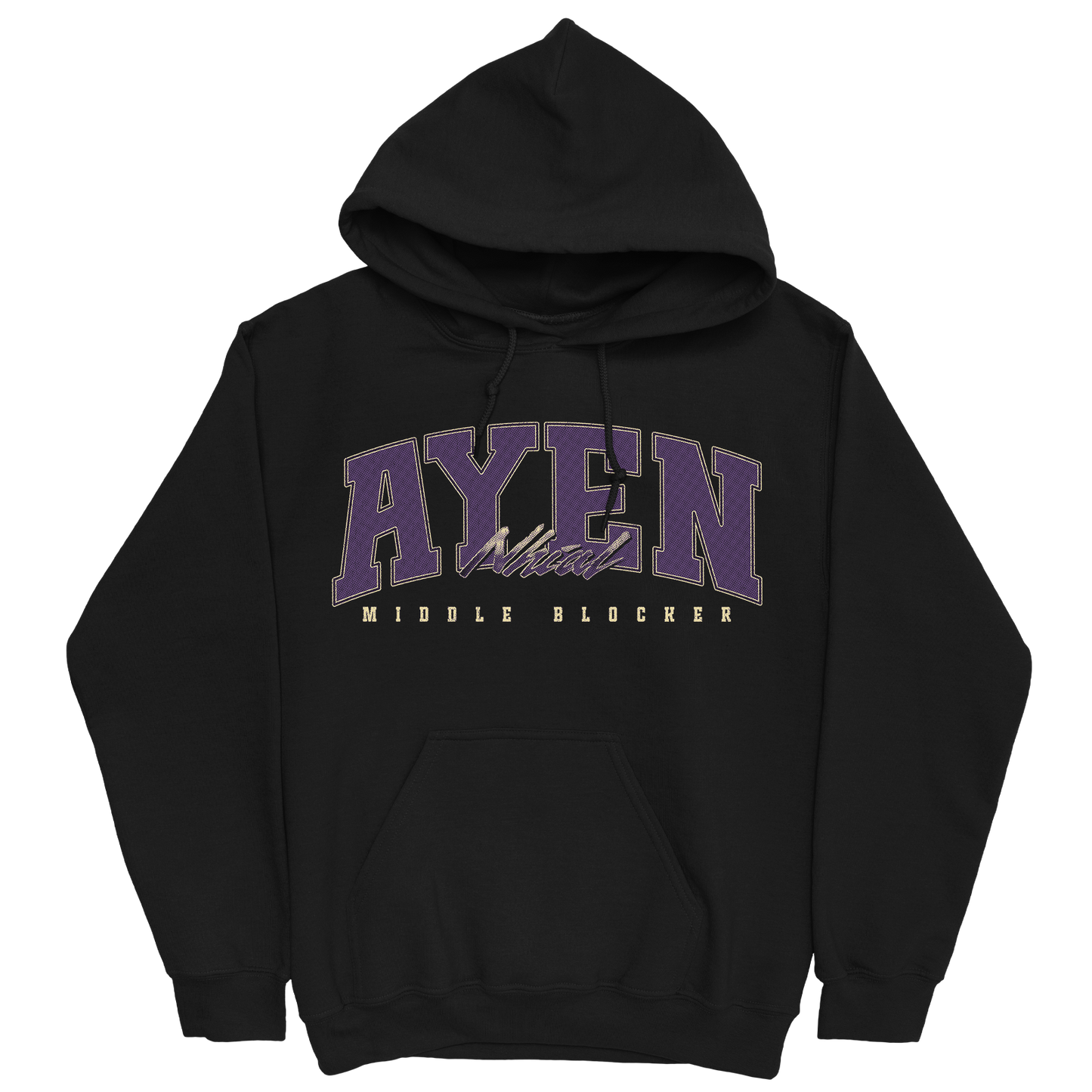 AYEN NHIAL RETRO BLACK HOODIE