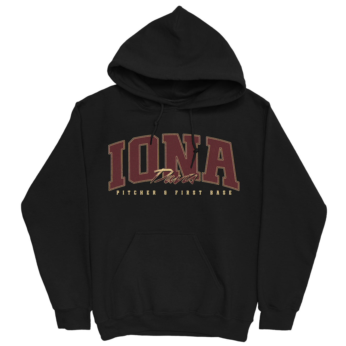 IONA DAVIS RETRO BLACK HOODIE