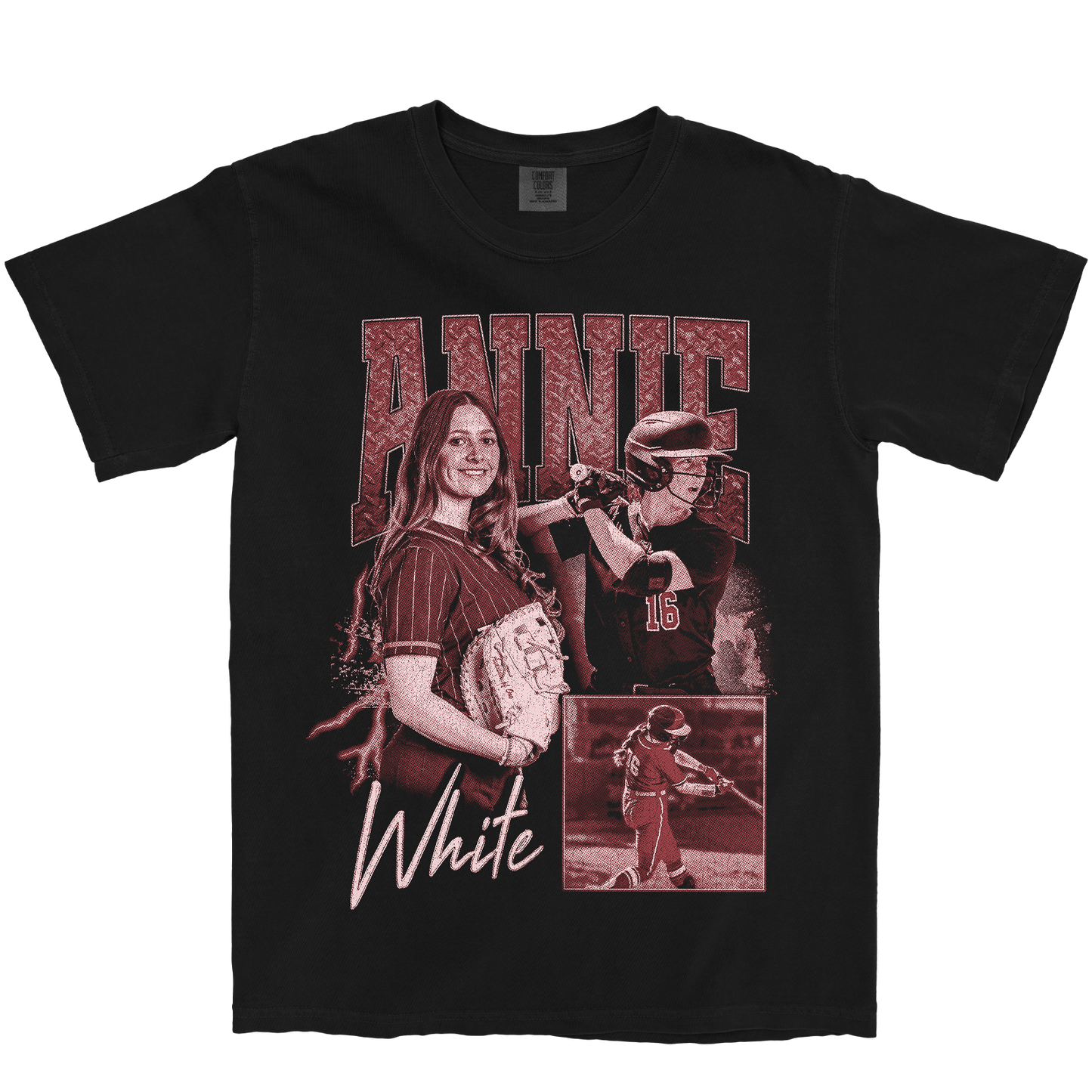 ANNIE WHITE GRAPHIC BLACK TEE