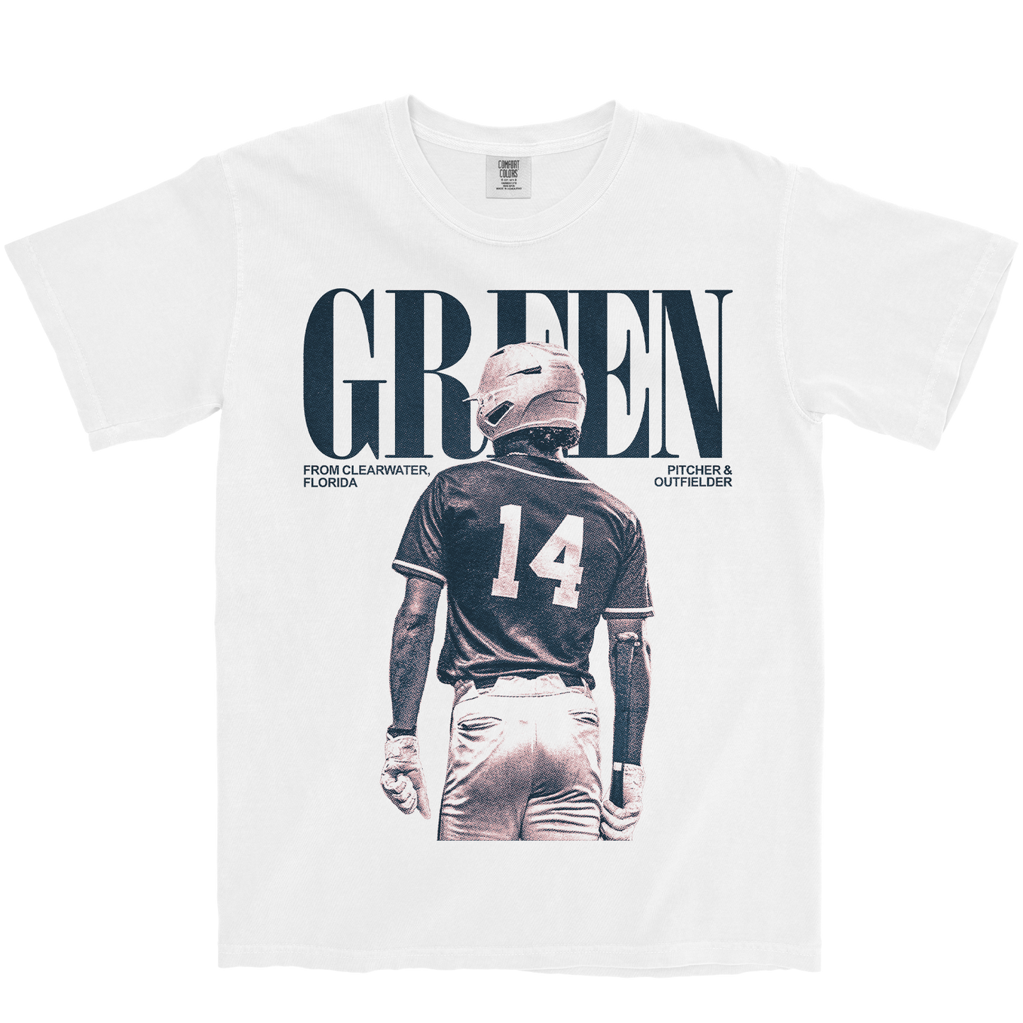 LANDON GREEN VINTAGE WHITE TEE