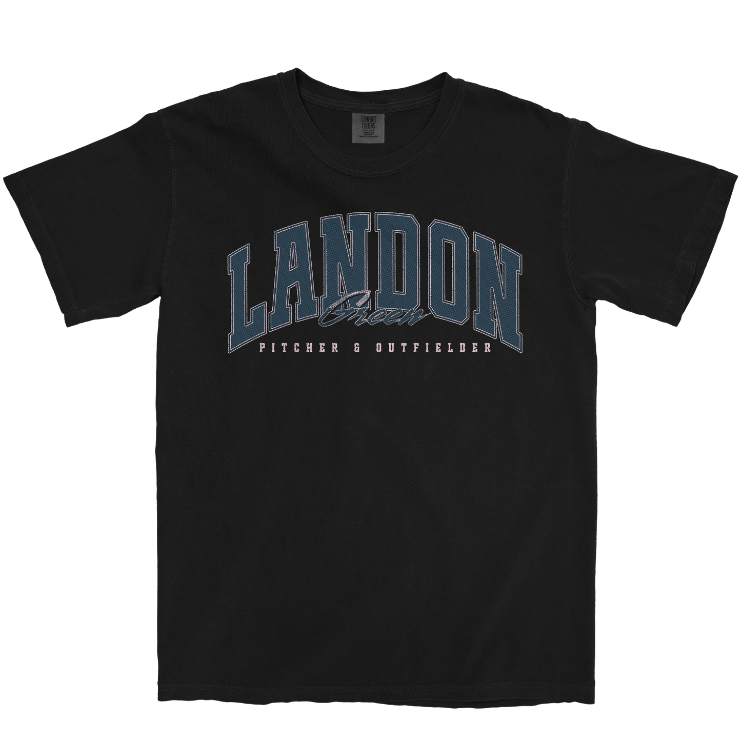 LANDON GREEN RETRO BLACK TEE