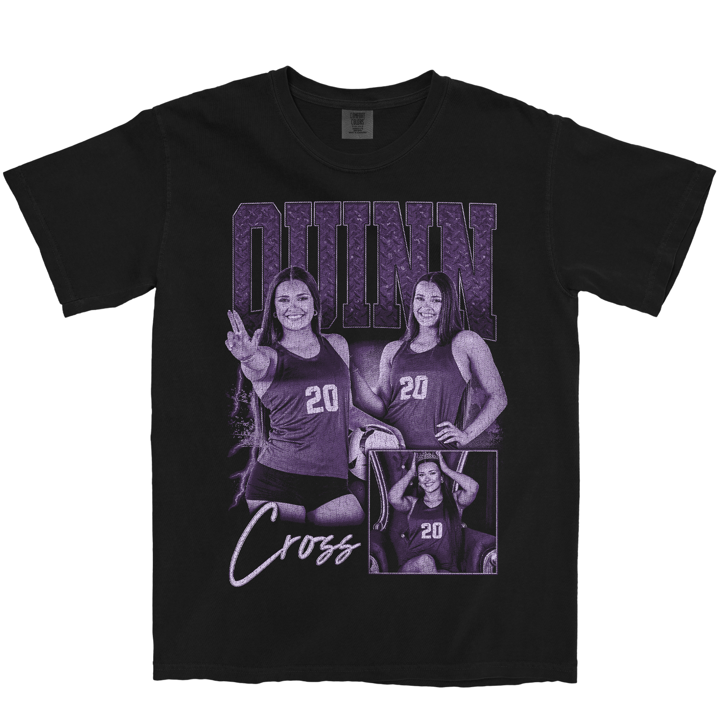 QUINN CROSS GRAPHIC BLACK TEE