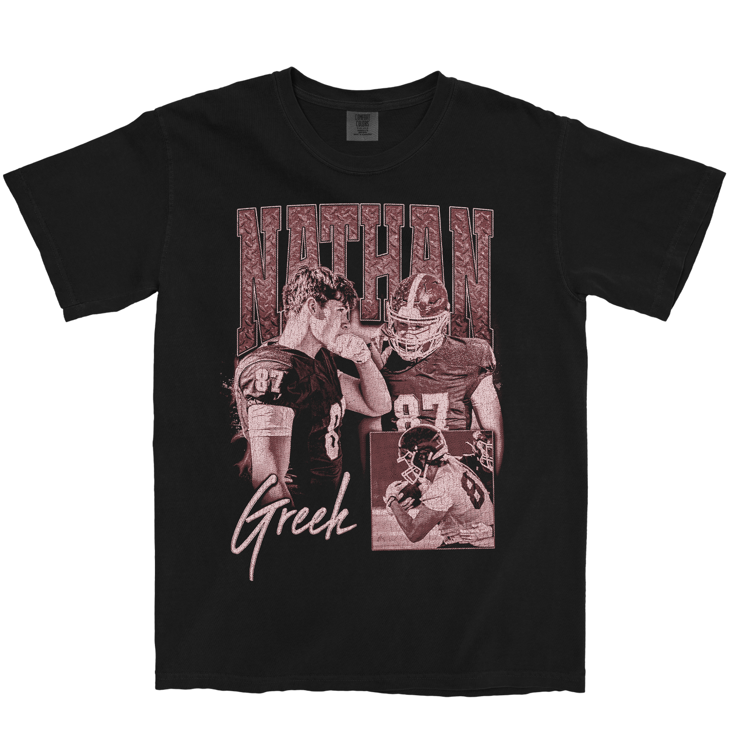 NATHAN GREEK GRAPHIC BLACK TEE
