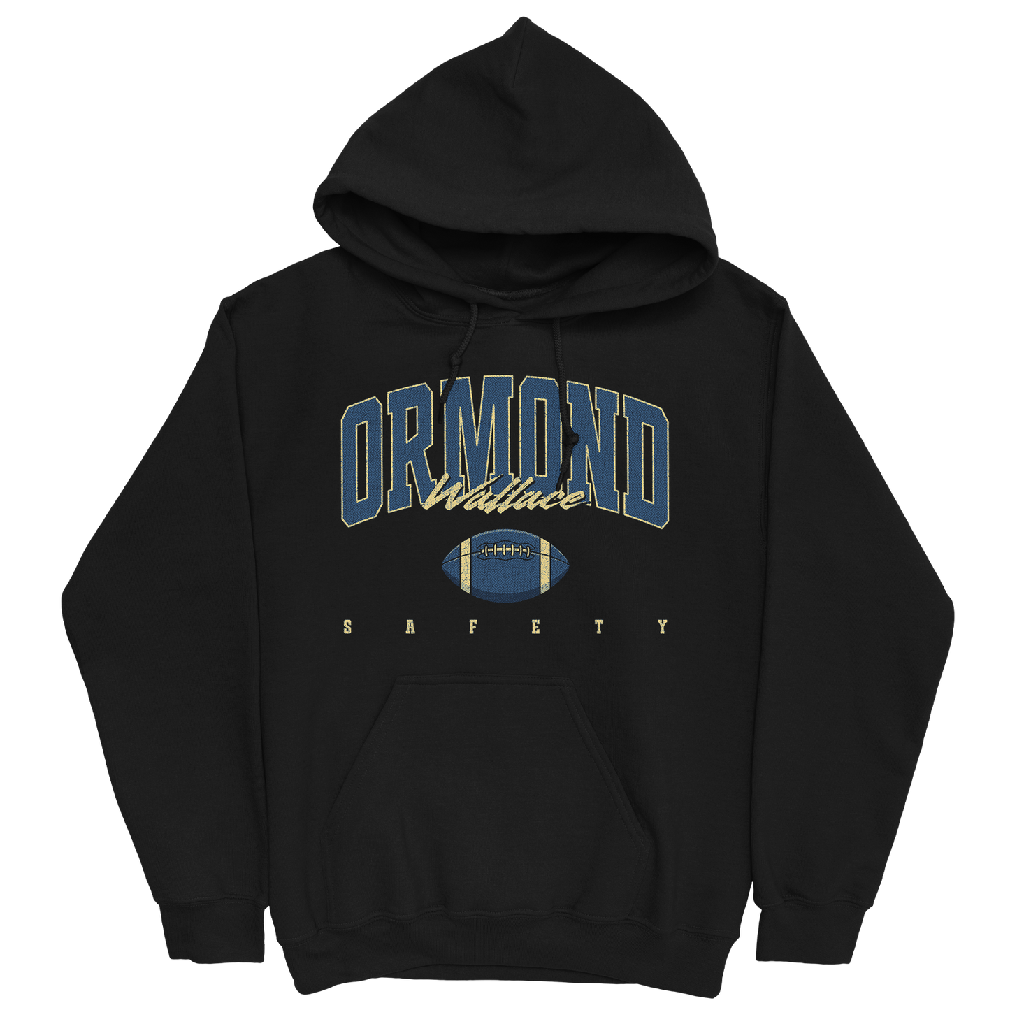 ORMOND WALLACE RETRO BLACK HOODIE