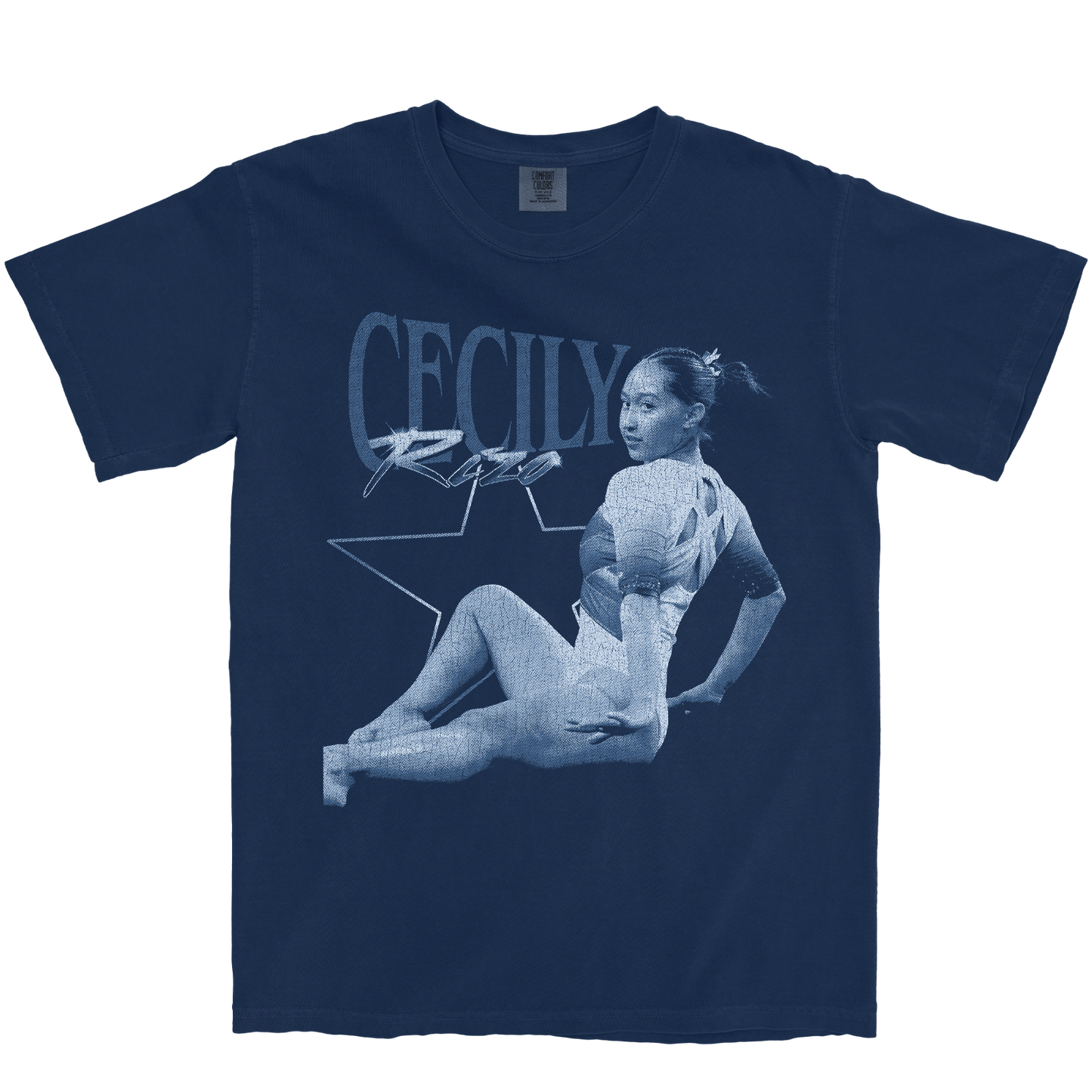 CECILY RIZO STAR NAVY TEE